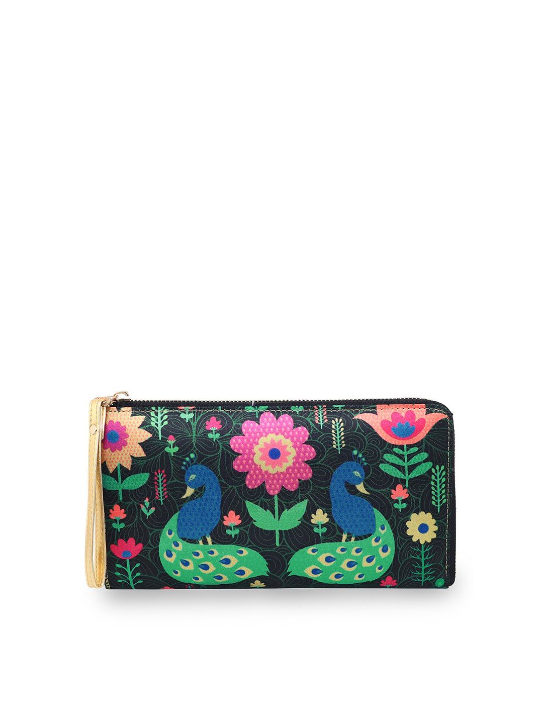 Sabhyata Women Multicoloured Ethnic Motifs Printed Zip Around Wallet Price in India