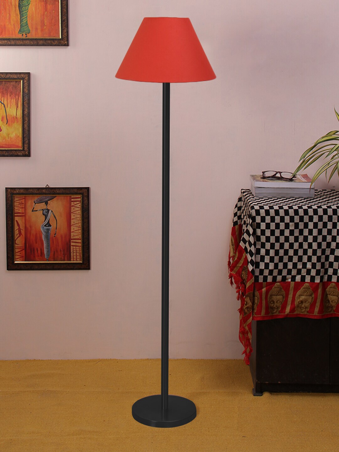Devansh Orange Solid Designer Iron Floor Lamp Price in India