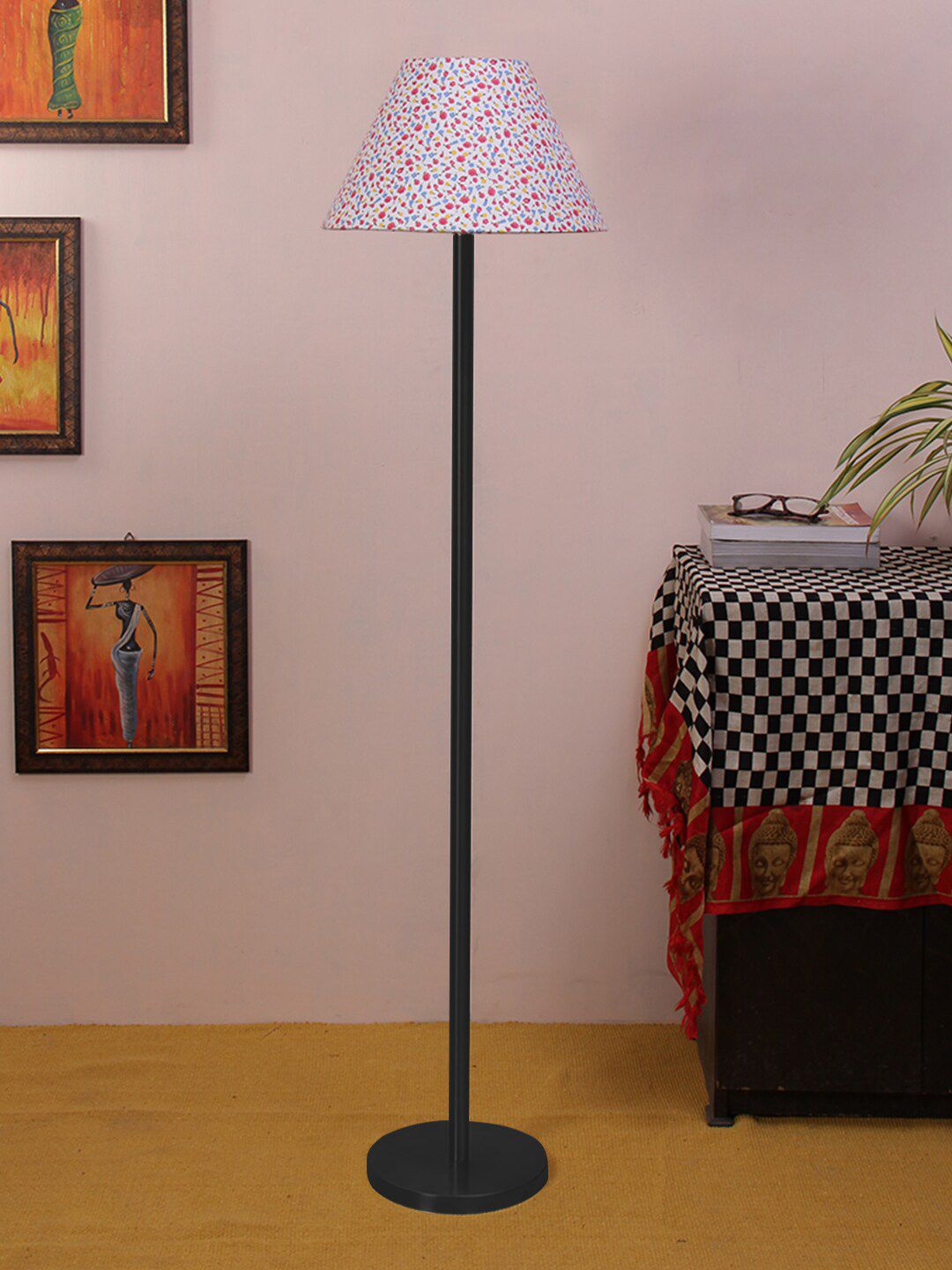 Devansh Multicoloured Floral Iron Floor Lamp Price in India