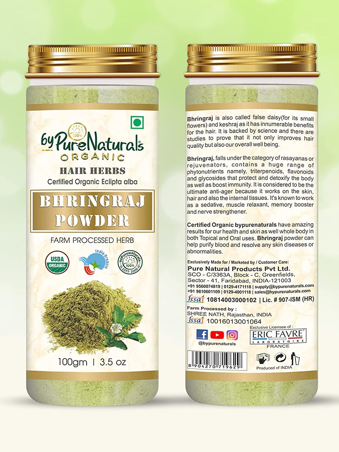 byPureNaturals 100% Natural Herbal Organic Bhringraj Powder - 100 g Price in India