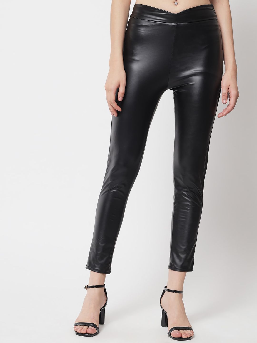 Kotty Women Black Relaxed Skinny Fit Trousers Price in India