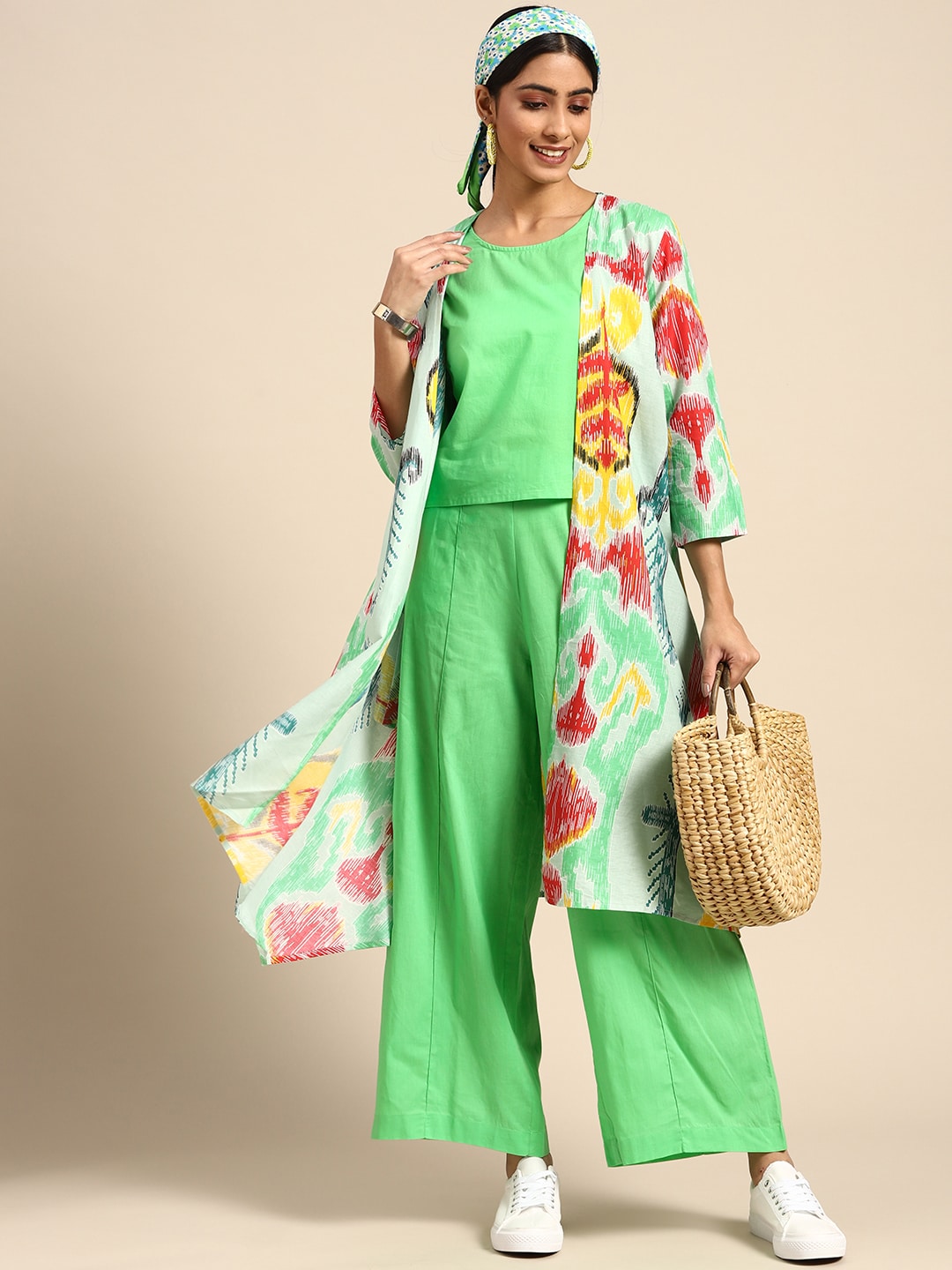 Sangria Women Green Printed Co-Ord Set Price in India