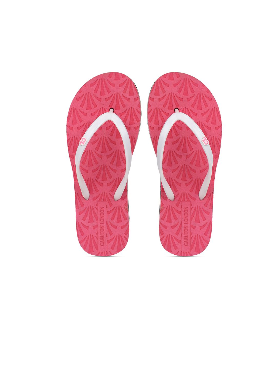 Carlton London Women Pink & White Thong Flip-Flops Price in India