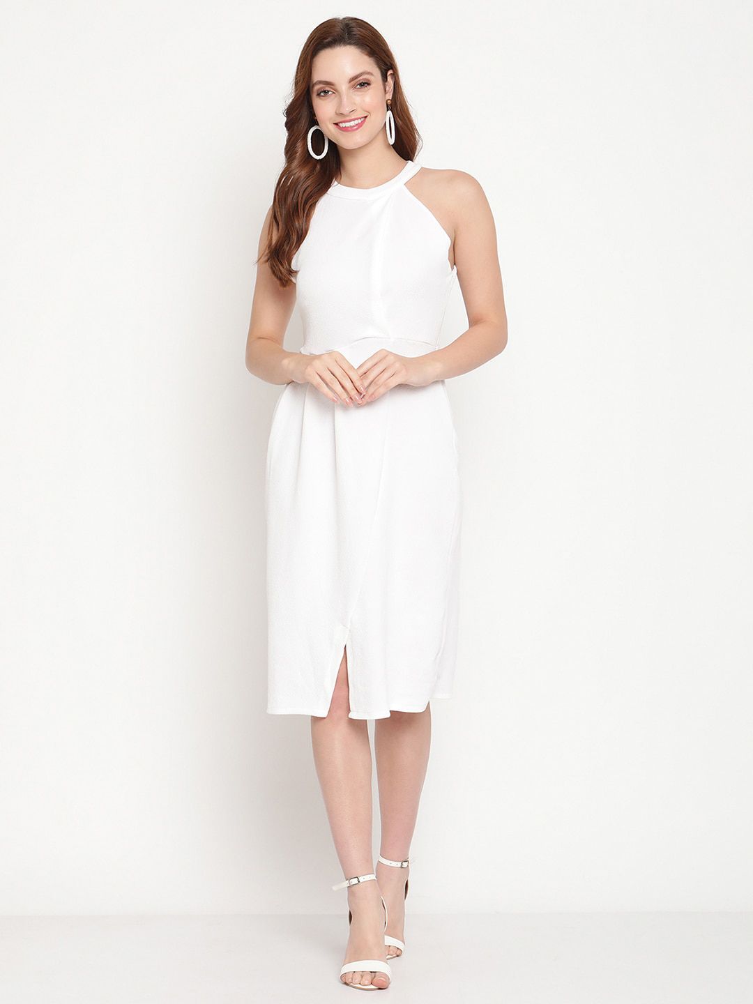 Sugathari White A-Line Dress Price in India