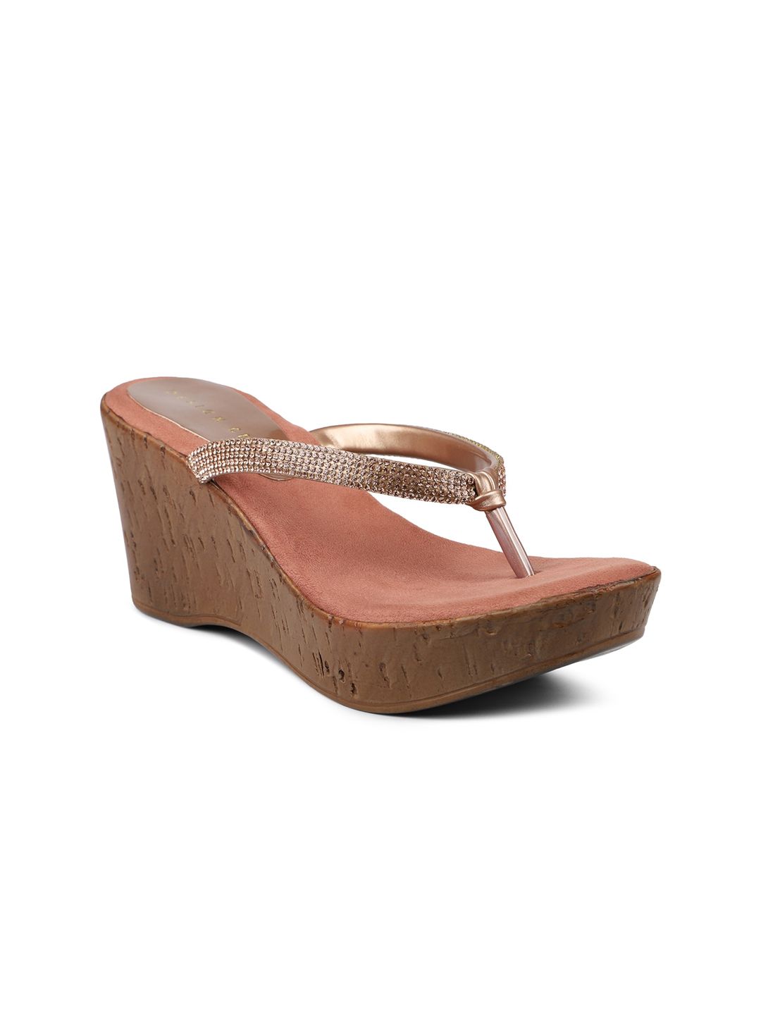 DESIGN CREW Pink Wedge Sandals Price in India