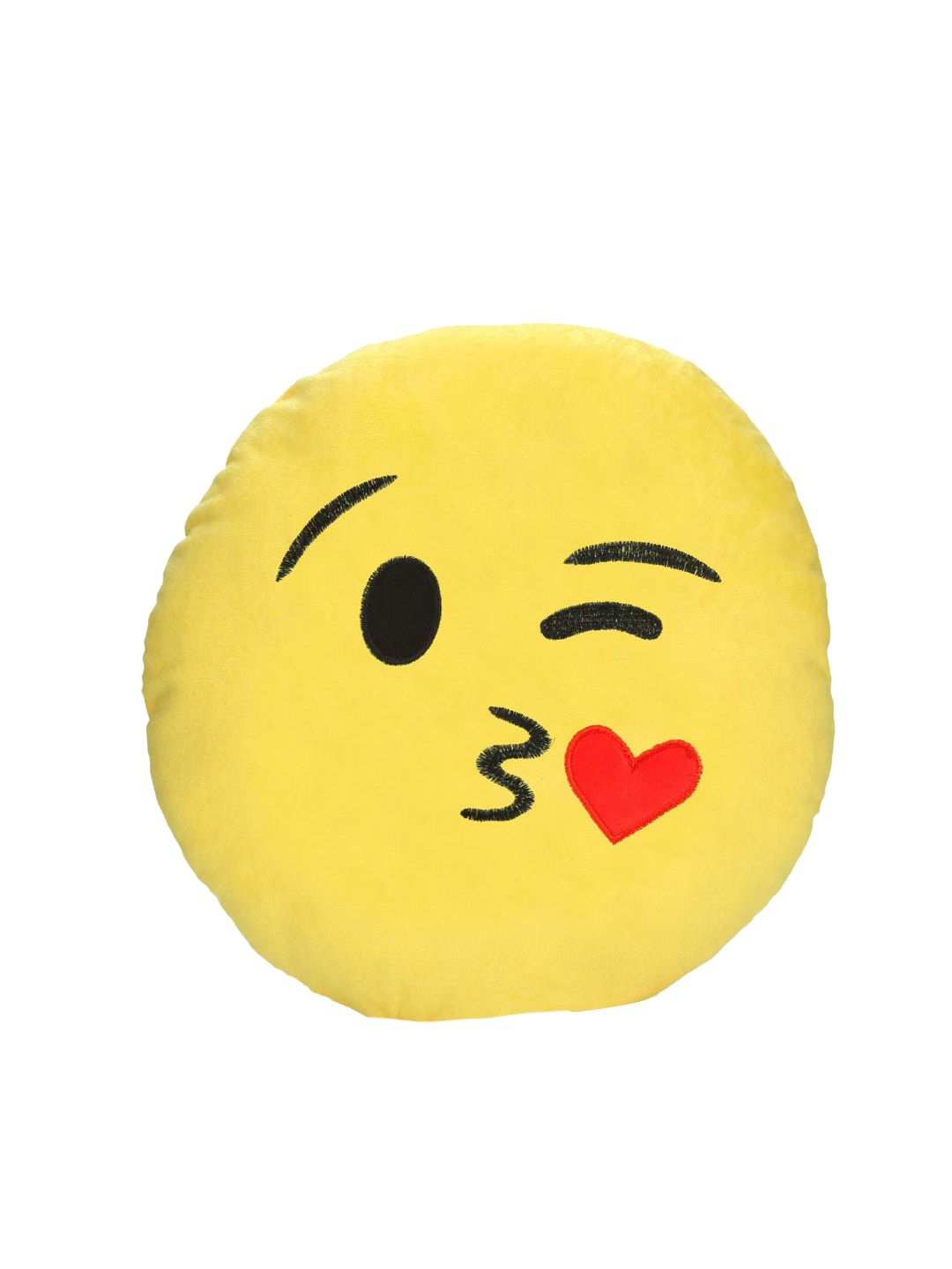 Athome by Nilkamal Unisex Yellow Smiley Round Cushions Price in India