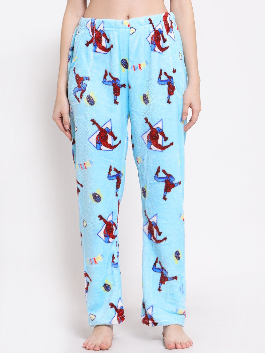 KLOTTHE Women Blue Printed Lounge Pants Price in India