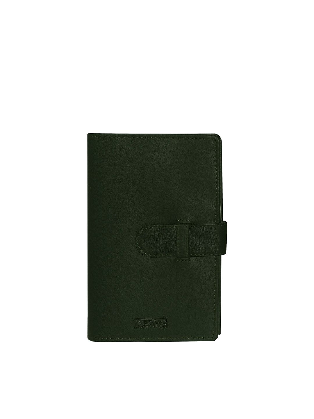 ABYS Unisex Green & Gunmetal-Toned Textured Leather Passport Holder Price in India