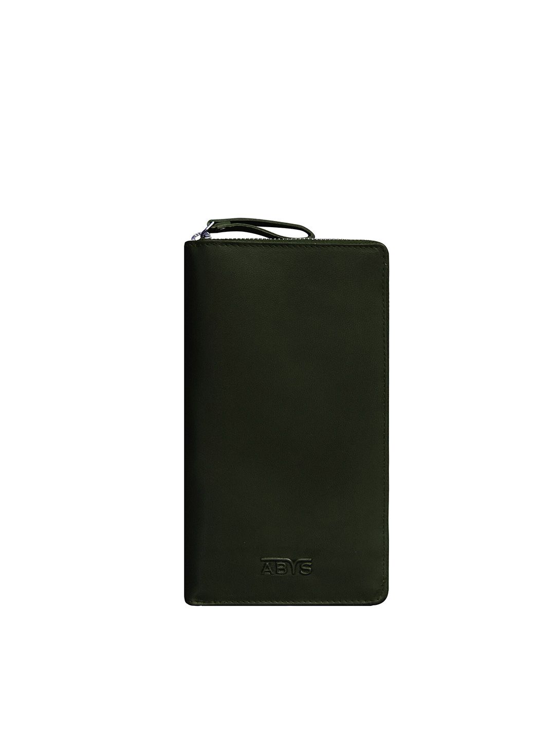 ABYS Unisex Green Textured Leather Passport Holder Price in India