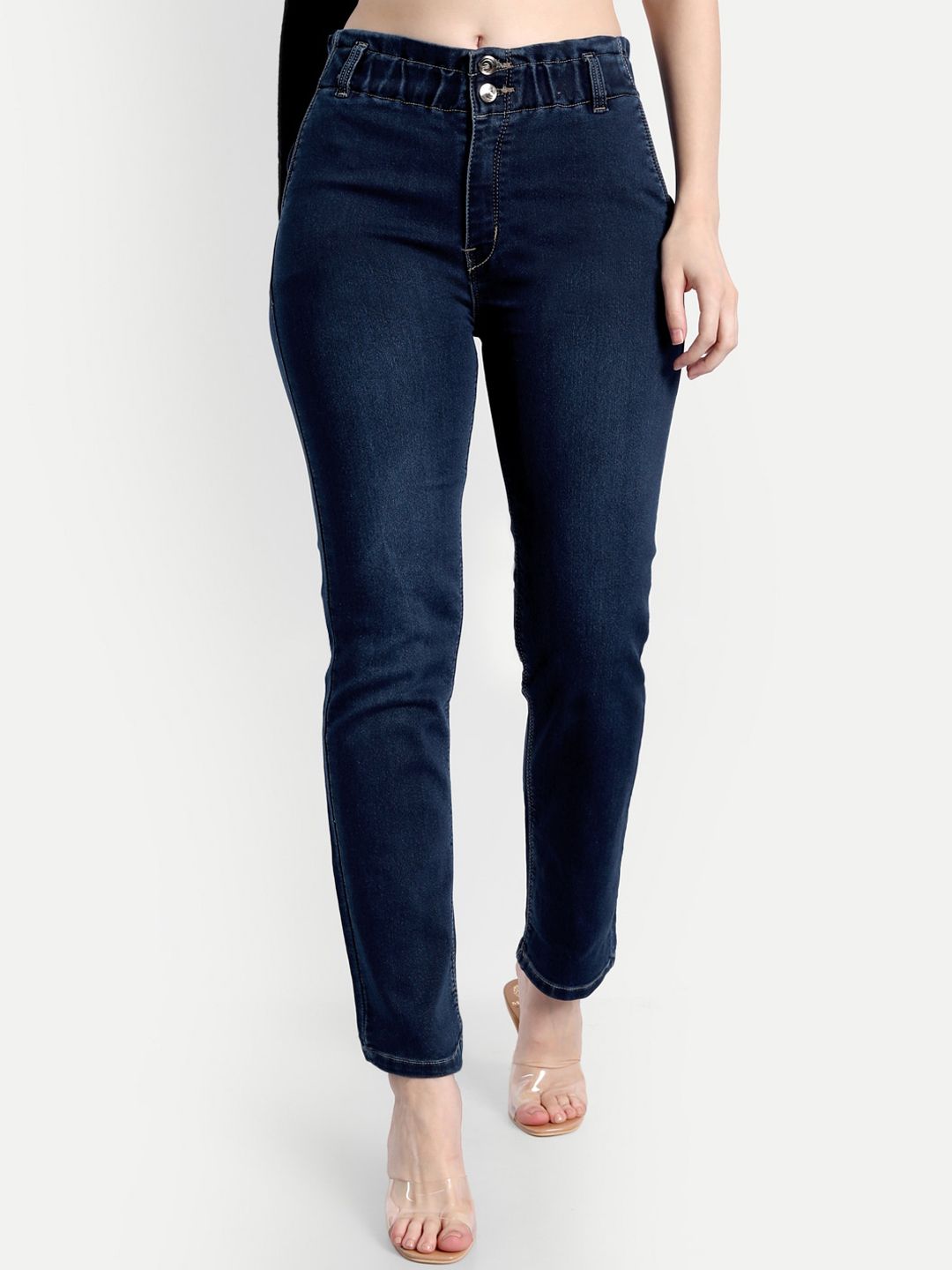 Next One Women Navy Blue Comfort Skinny Fit High-Rise Stretchable Jeans Price in India