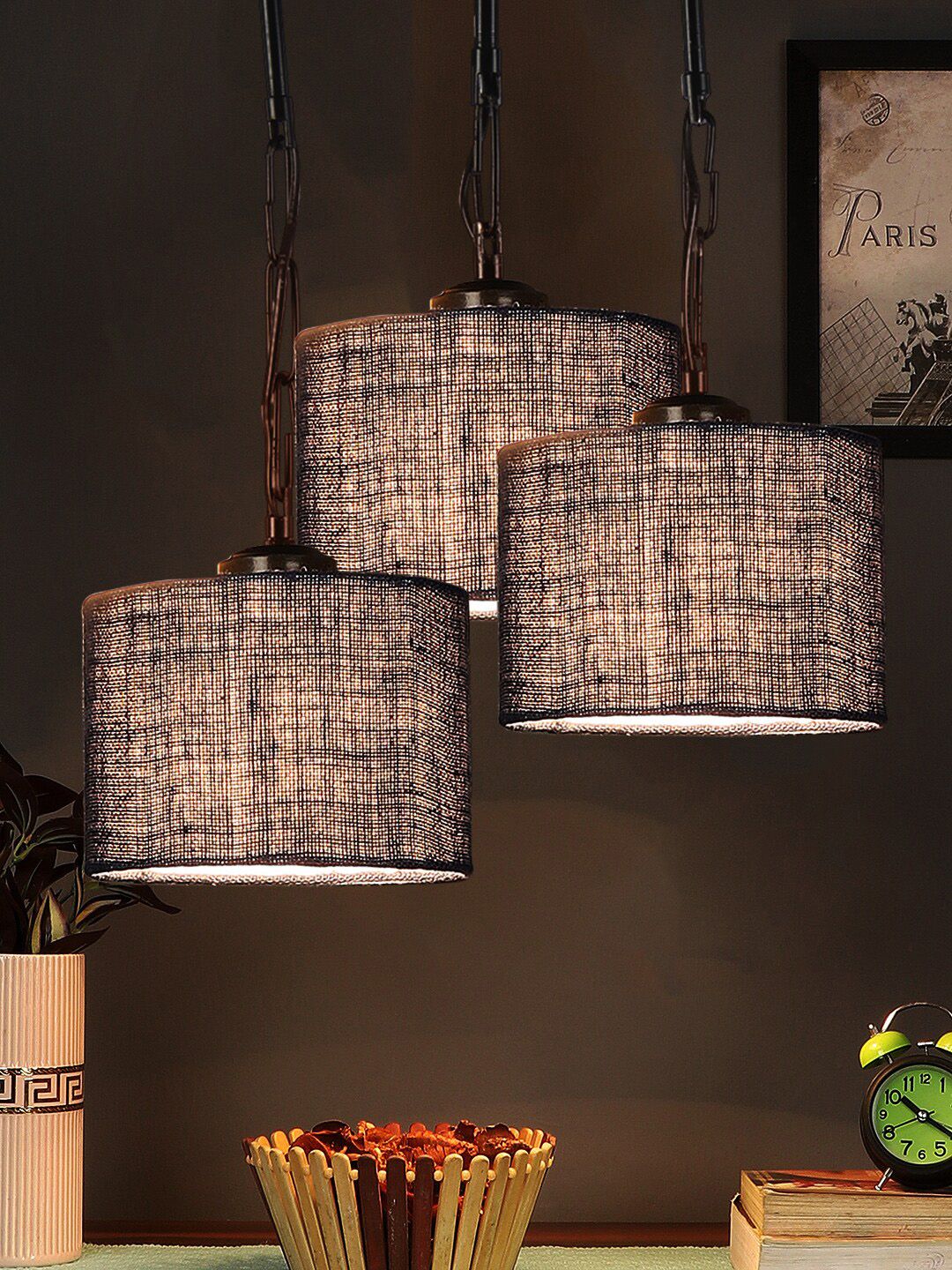 Devansh Blue Jute Hanging Lamp Price in India