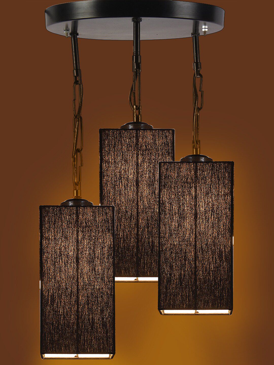 Devansh Black Solid Square Cluster Traditional Hanging Lamp Price in India