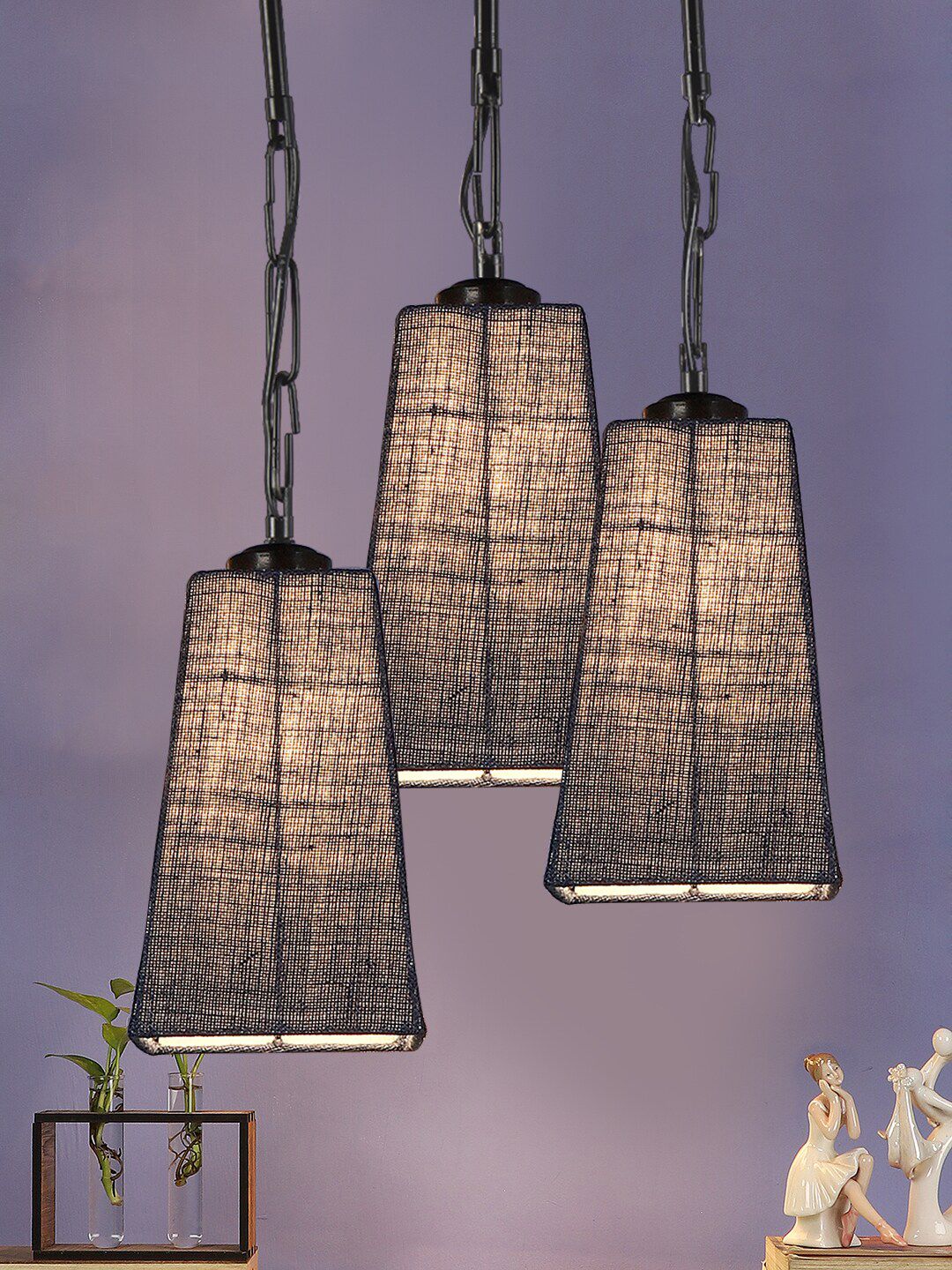 Devansh Blue Jute Cluster Ceiling Lamp Price in India