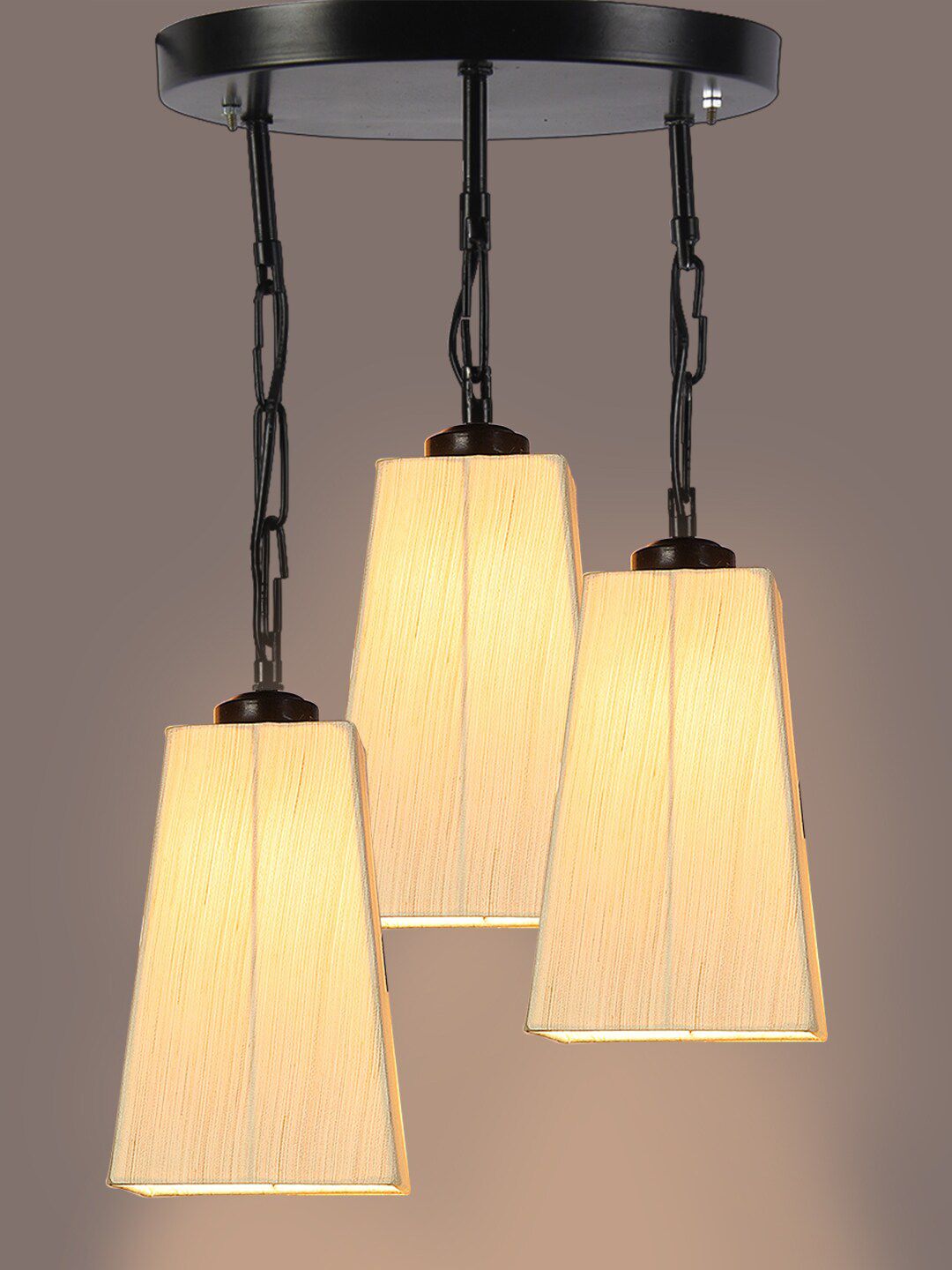 Devansh Off-White Pyramid Drum Cluster Ceiling Lamp Price in India