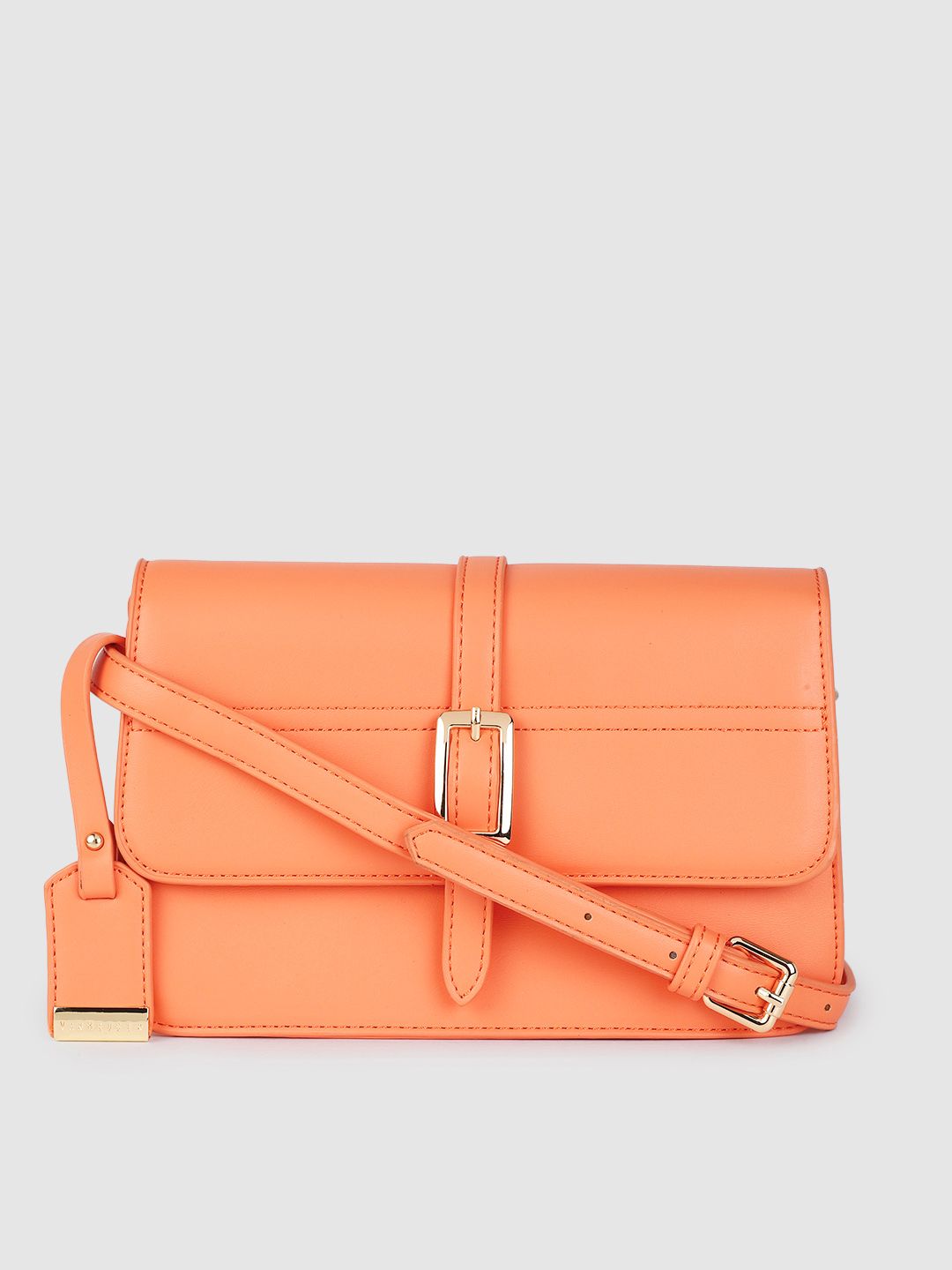 Van Heusen Peach-Coloured Solid Sling Bag Price in India