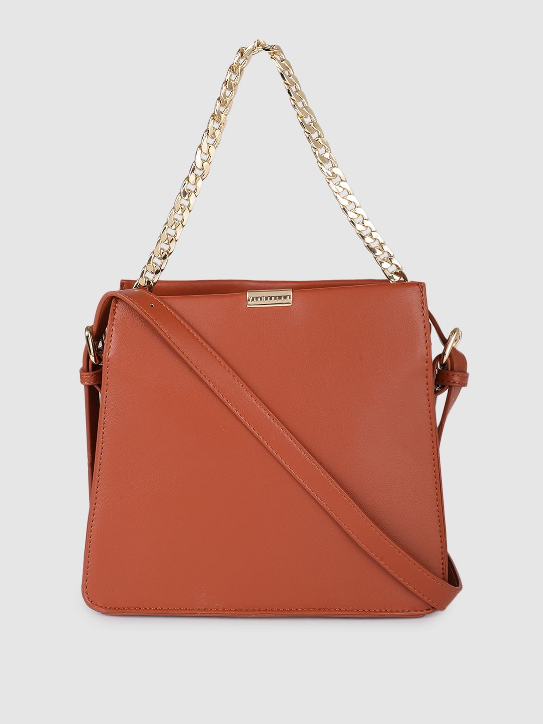 Van Heusen Women Rust PU Structured Shoulder Bag Price in India