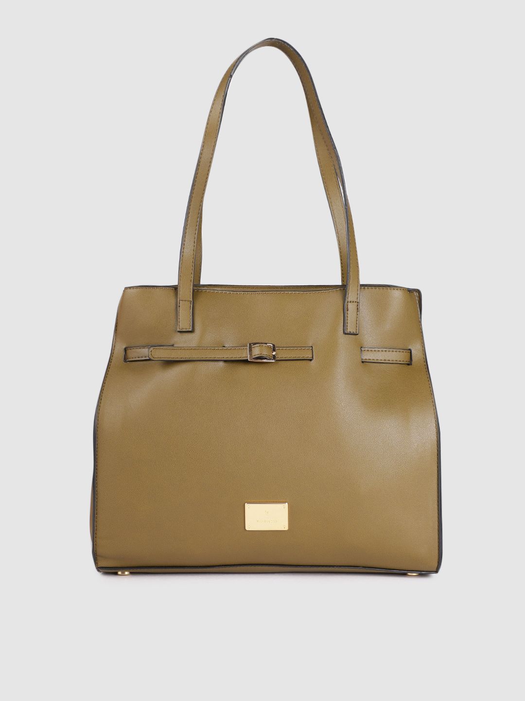 Van Heusen Olive Green PU Structured Shoulder Bag Price in India