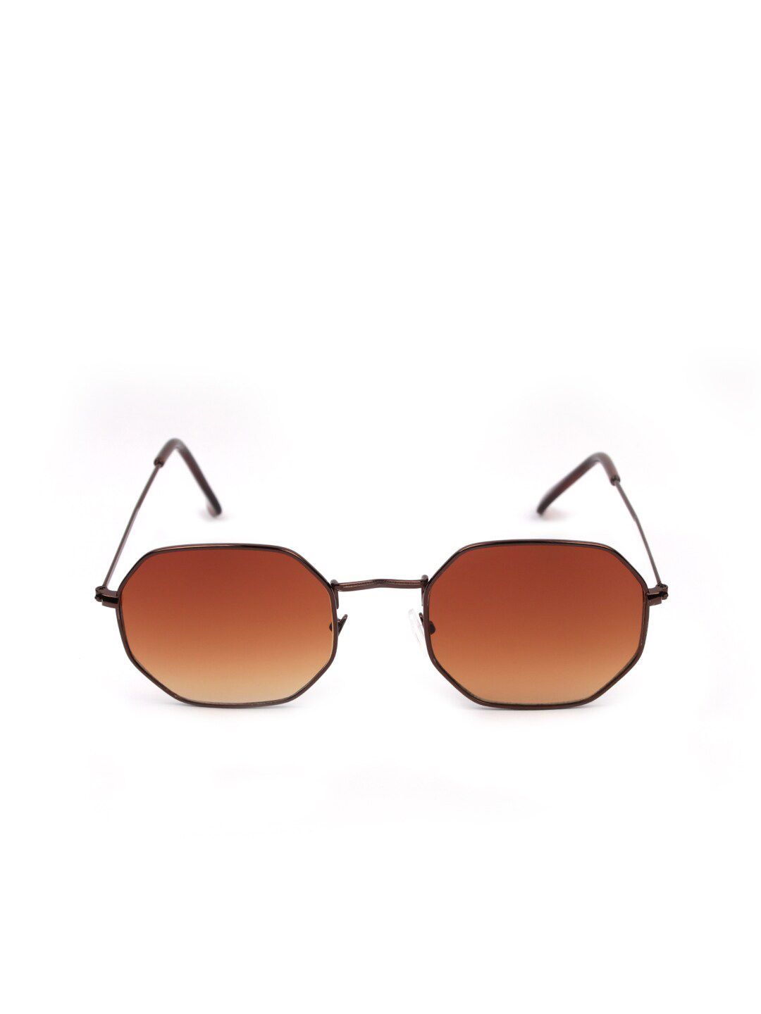 FUZOKU Unisex Brown Lens & Brown Oval Sunglasses with UV Protected Lens Price in India