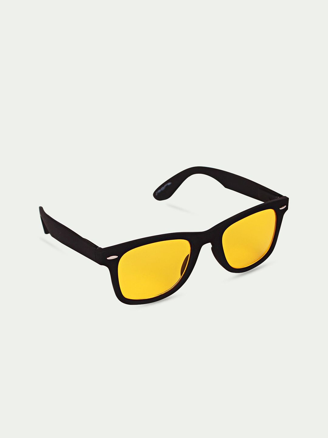 FUZOKU Unisex Yellow Lens & Black Wayfarer Sunglasses with UV Protected Lens Price in India