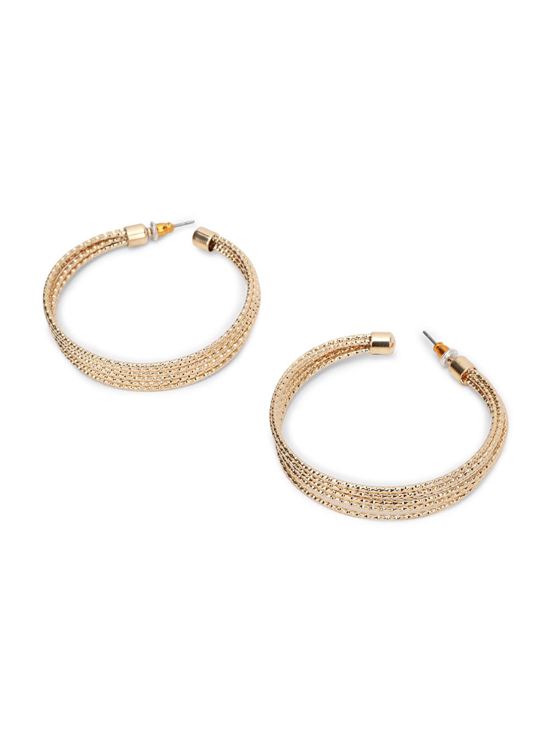 FOREVER 21 Gold-Toned Contemporary Half Hoop Earrings Price in India