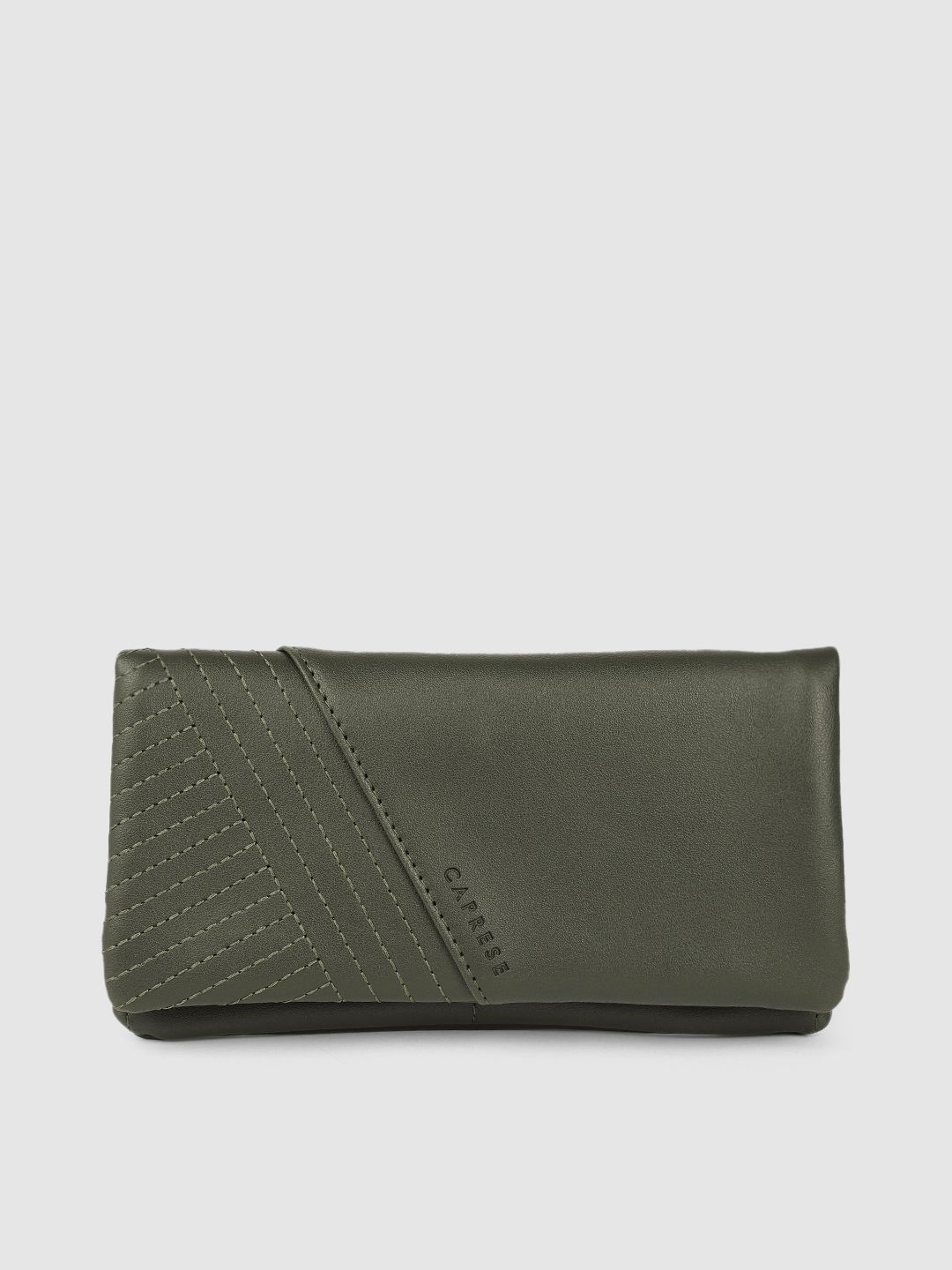 Caprese Women Olive Green Embroidered Two Fold Wallet Price in India