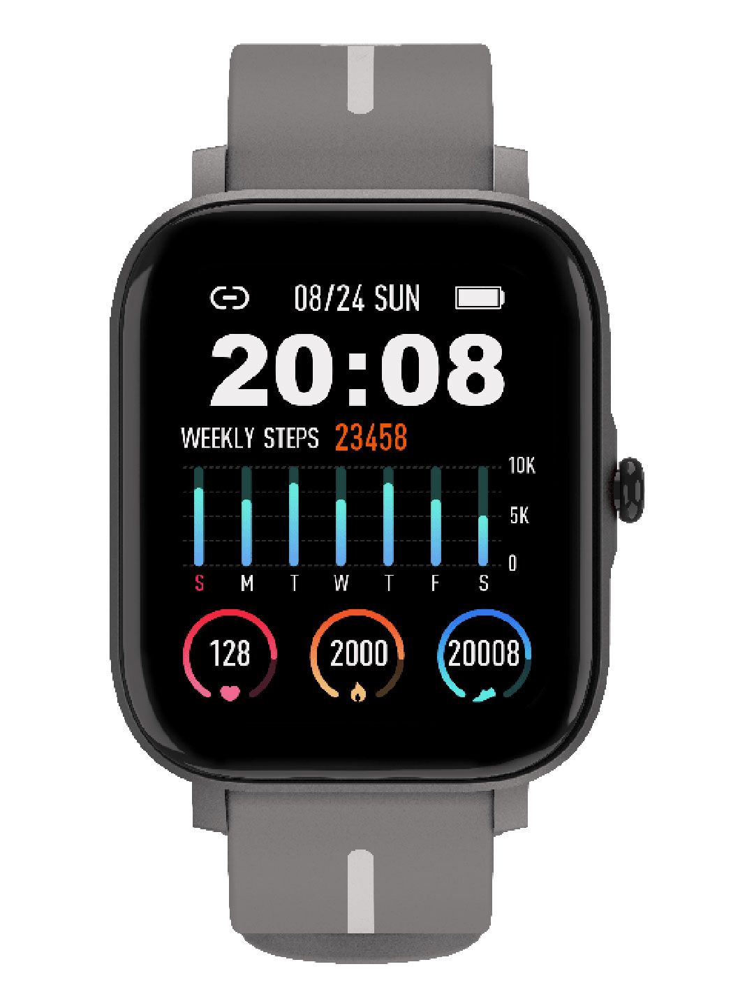 WINGS Strive 200 with real SPO2 HD Display Smart Watch - Grey Price in India