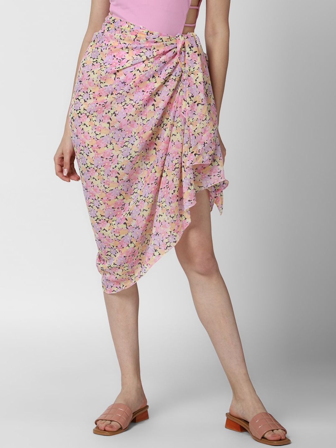 FOREVER 21 Multicolored Floral Printed Versatile Sarong Price in India
