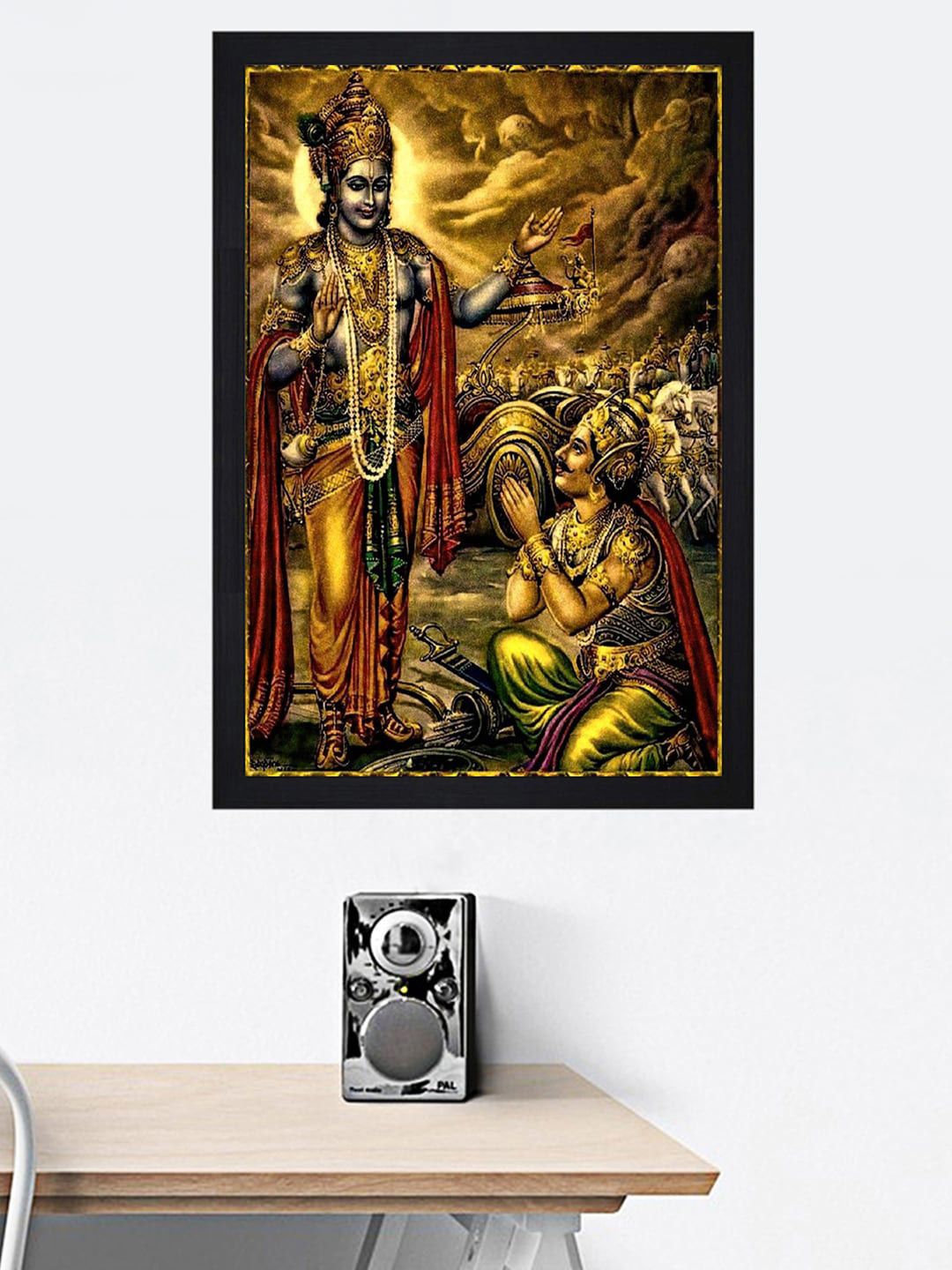 Gallery99 Multi Mahabharata Texture Paper Framed Wall Art Price in India