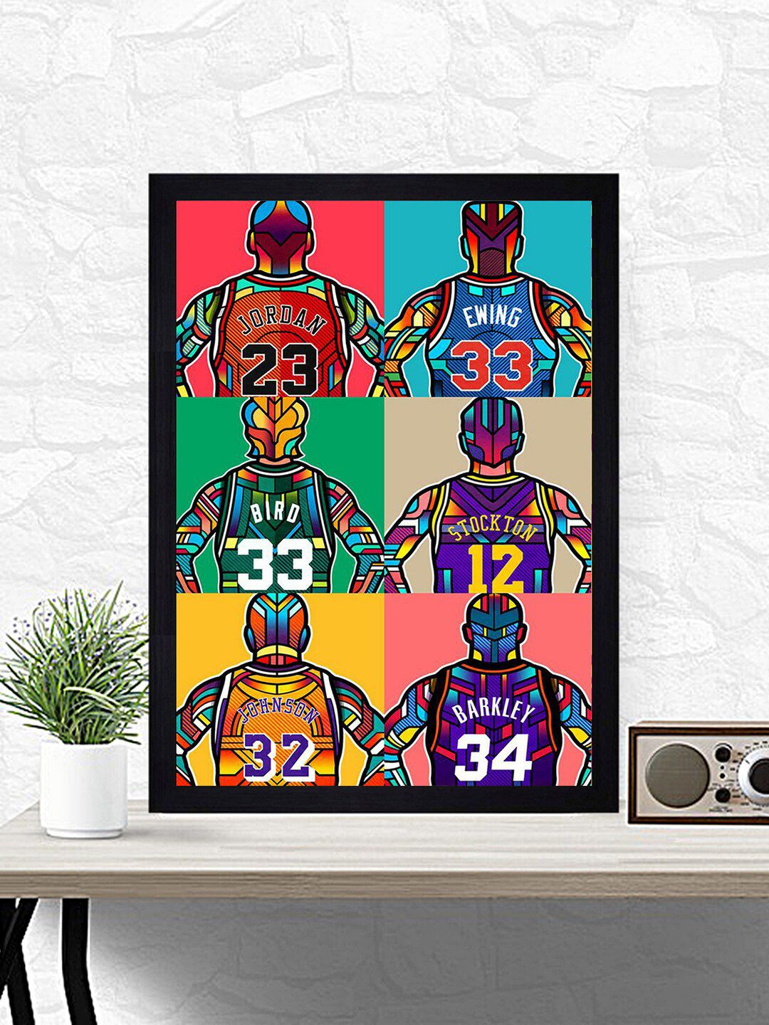 Gallery99 Multicoloured Basket Ball Paper Framed Wall Art Price in India