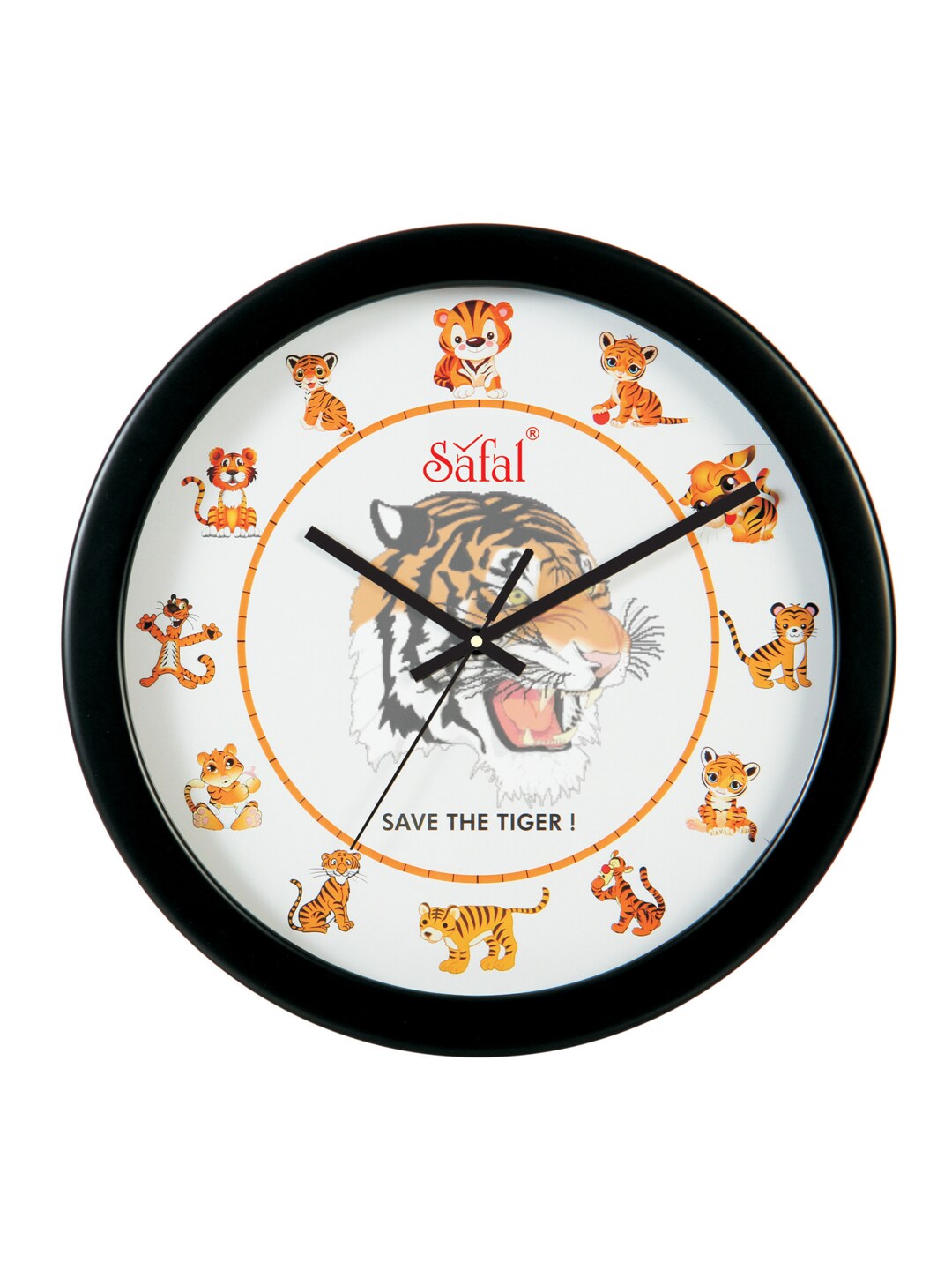 Safal White Printed Dial Round 34 cm Analogue Wall Clock Price in India