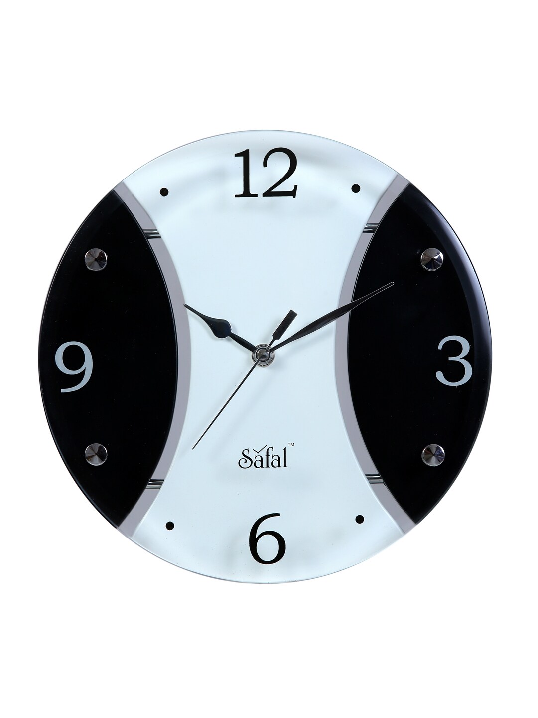 Safal Black & White Dial 23 cm Analogue Wall Clock Price in India