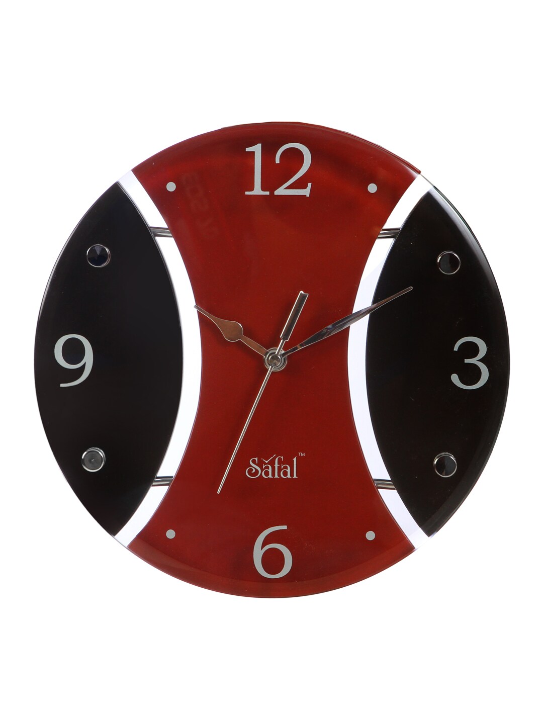 Safal Red & Black Colourblocked Dial Round 23 cm Analogue Wall Clock Price in India