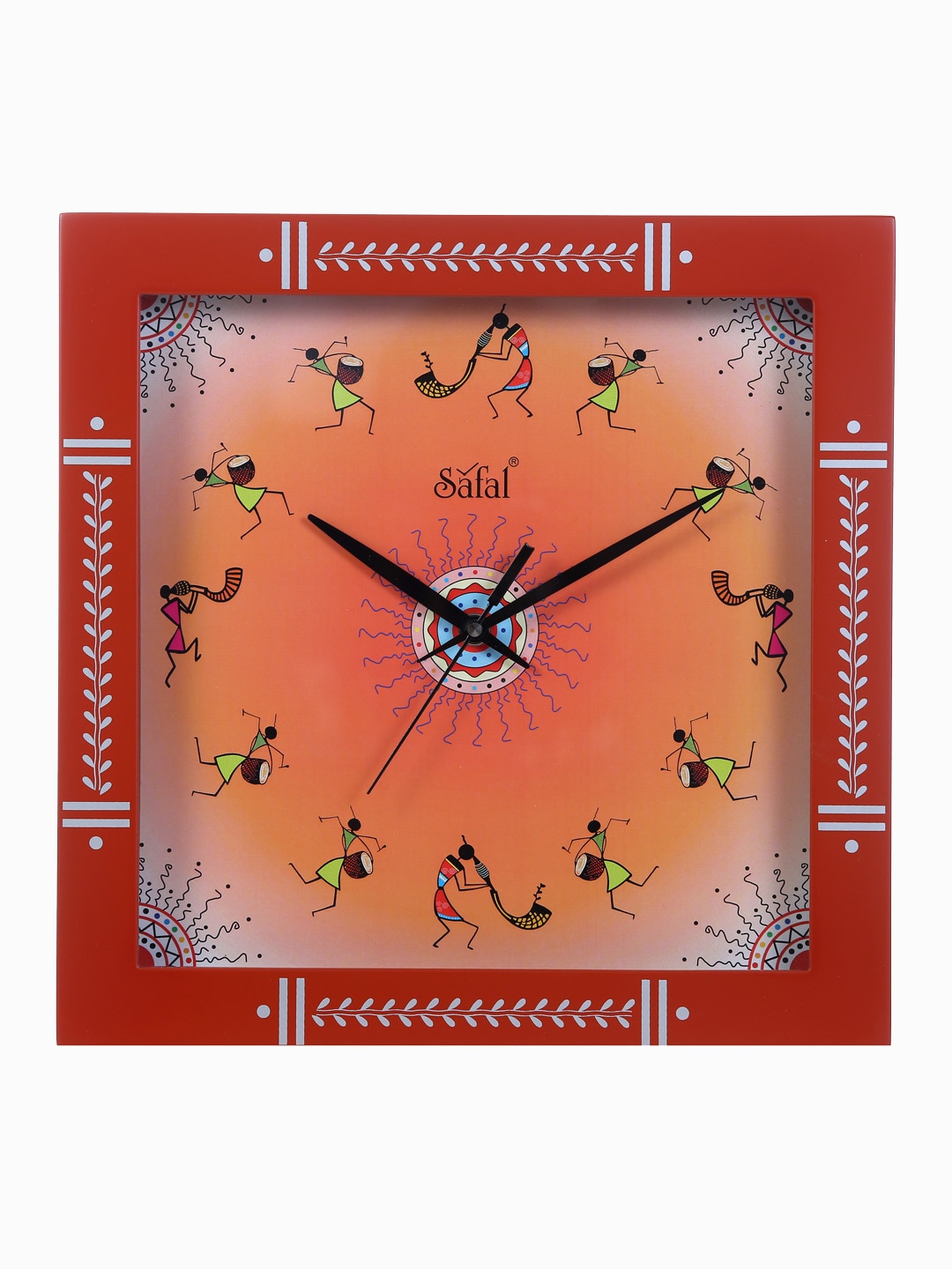 Safal Orange Dial Warli Art 29 cm Analogue Wall Clock Price in India