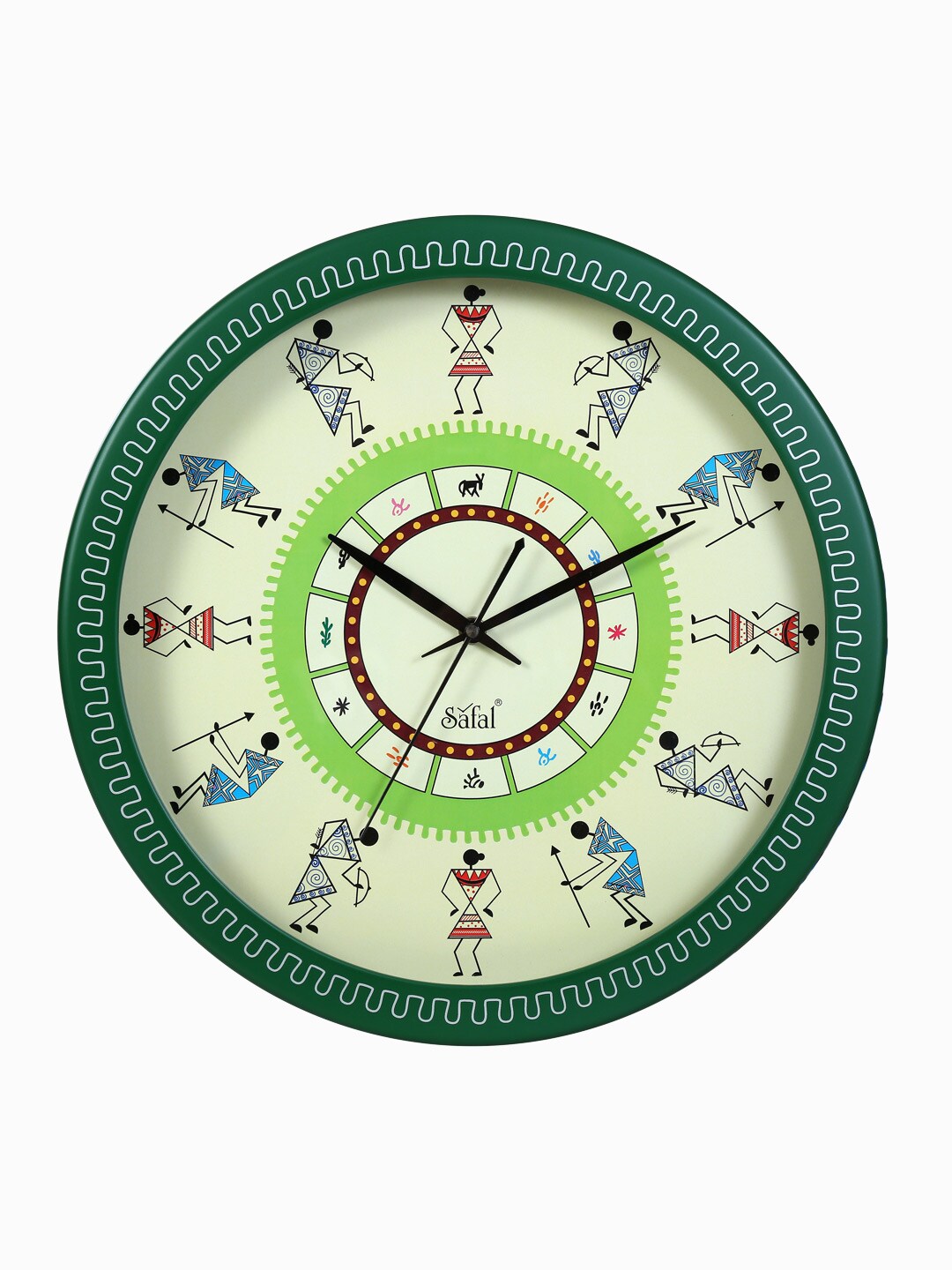 Safal Multicoloured Dial Warli Art 34 cm Analogue Wall Clock Price in India