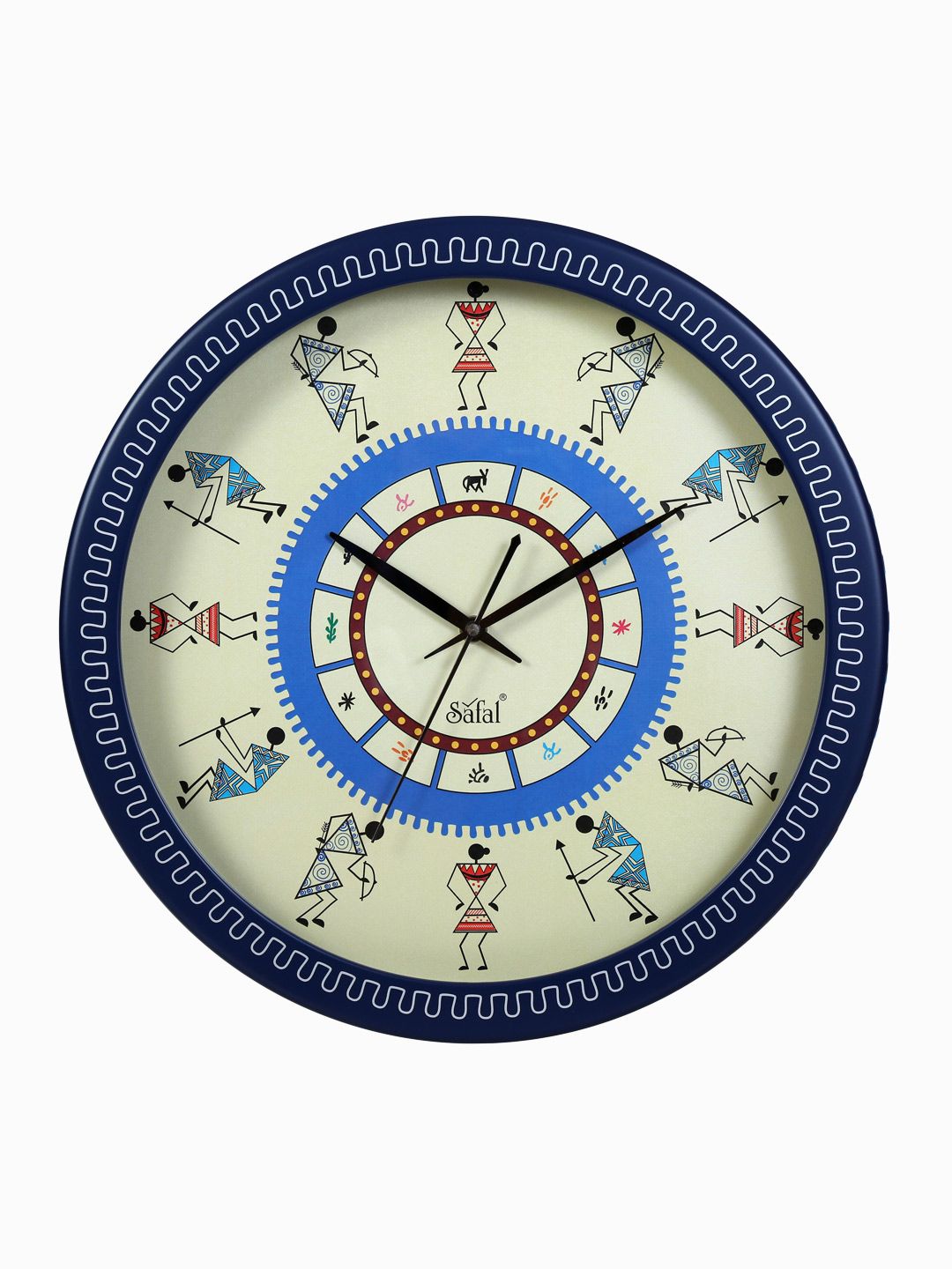 Safal Multicoloured Dial Warli Art 34 cm Analogue Wall Clock Price in India