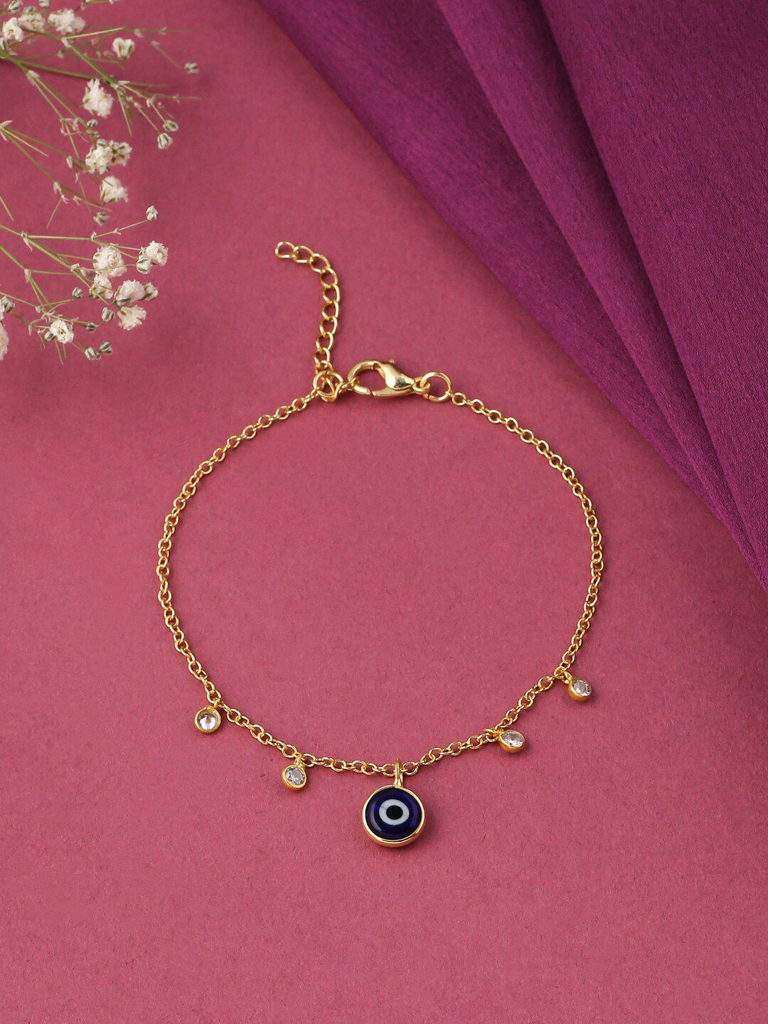 kashwini Women Gold-Toned Brass Gold-Plated Charm Bracelet Price in India