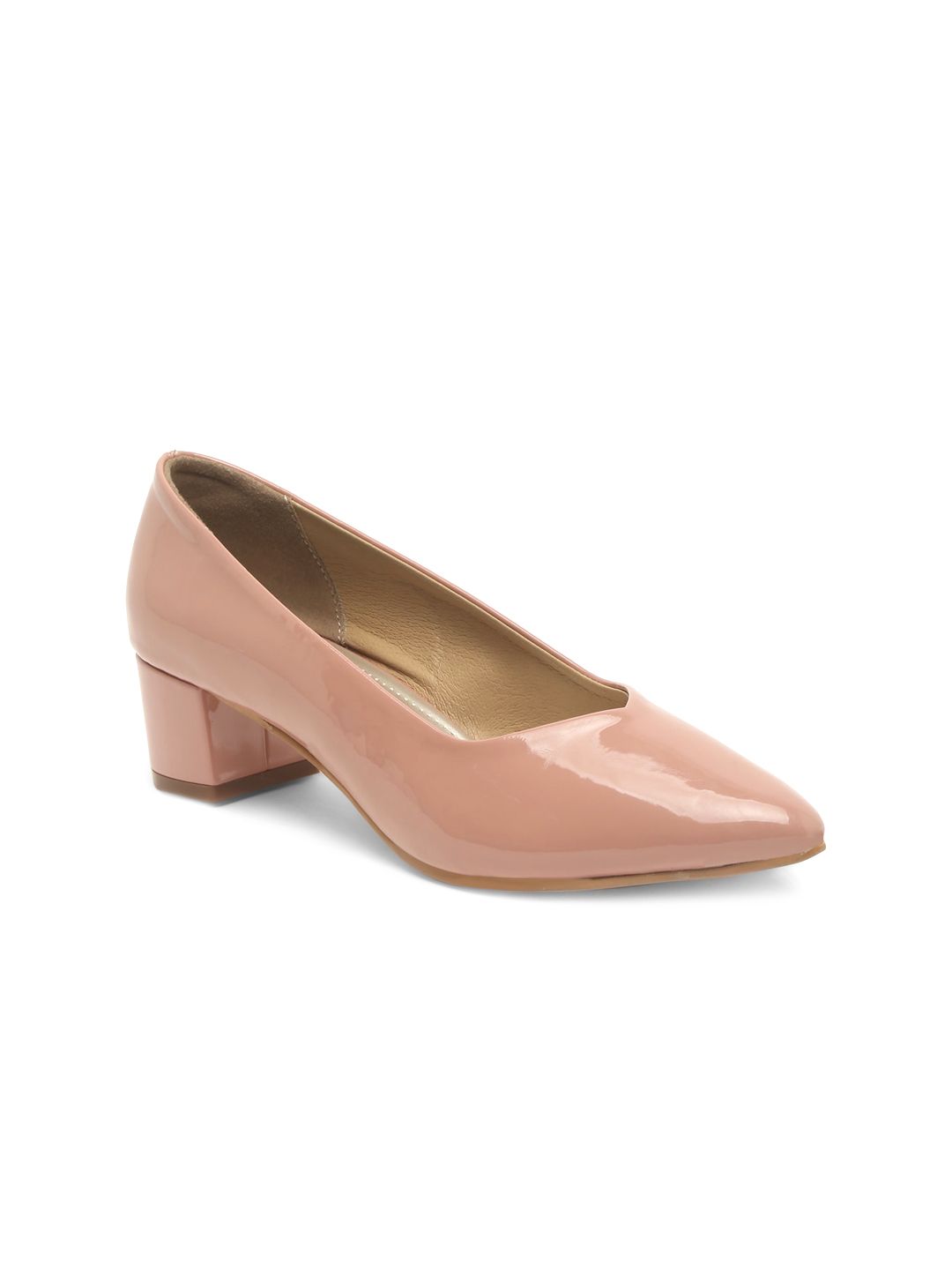 Flat n Heels Women Pink Block Pumps Price in India