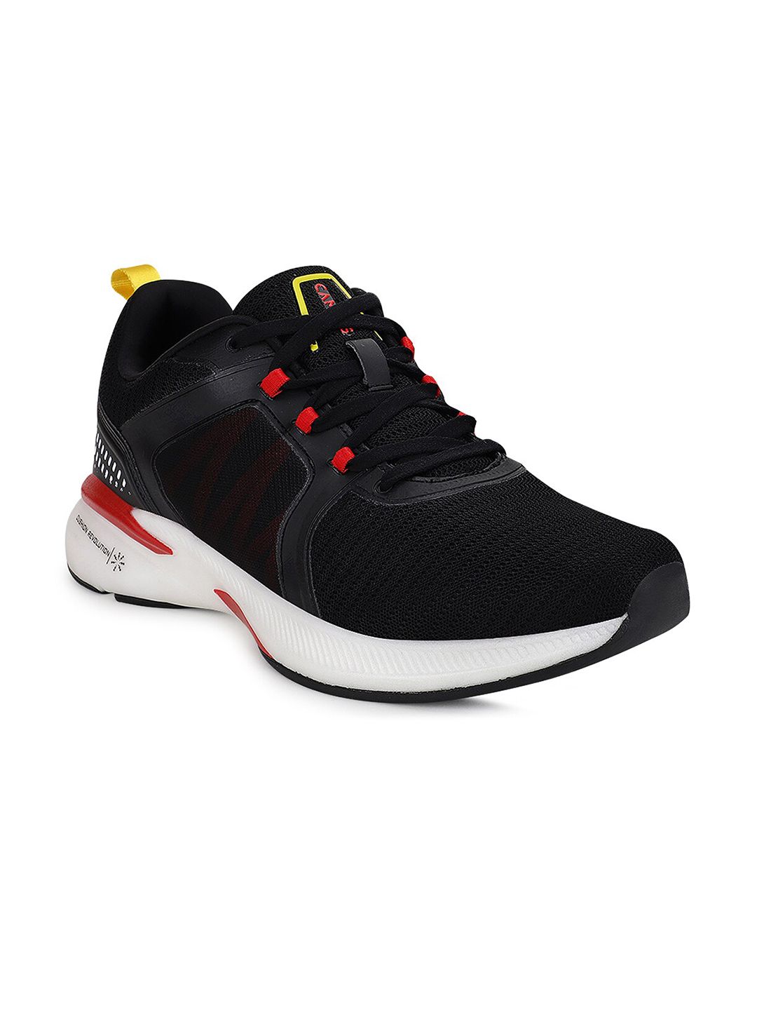 Campus Men PEDRO Black Mesh Running Shoes