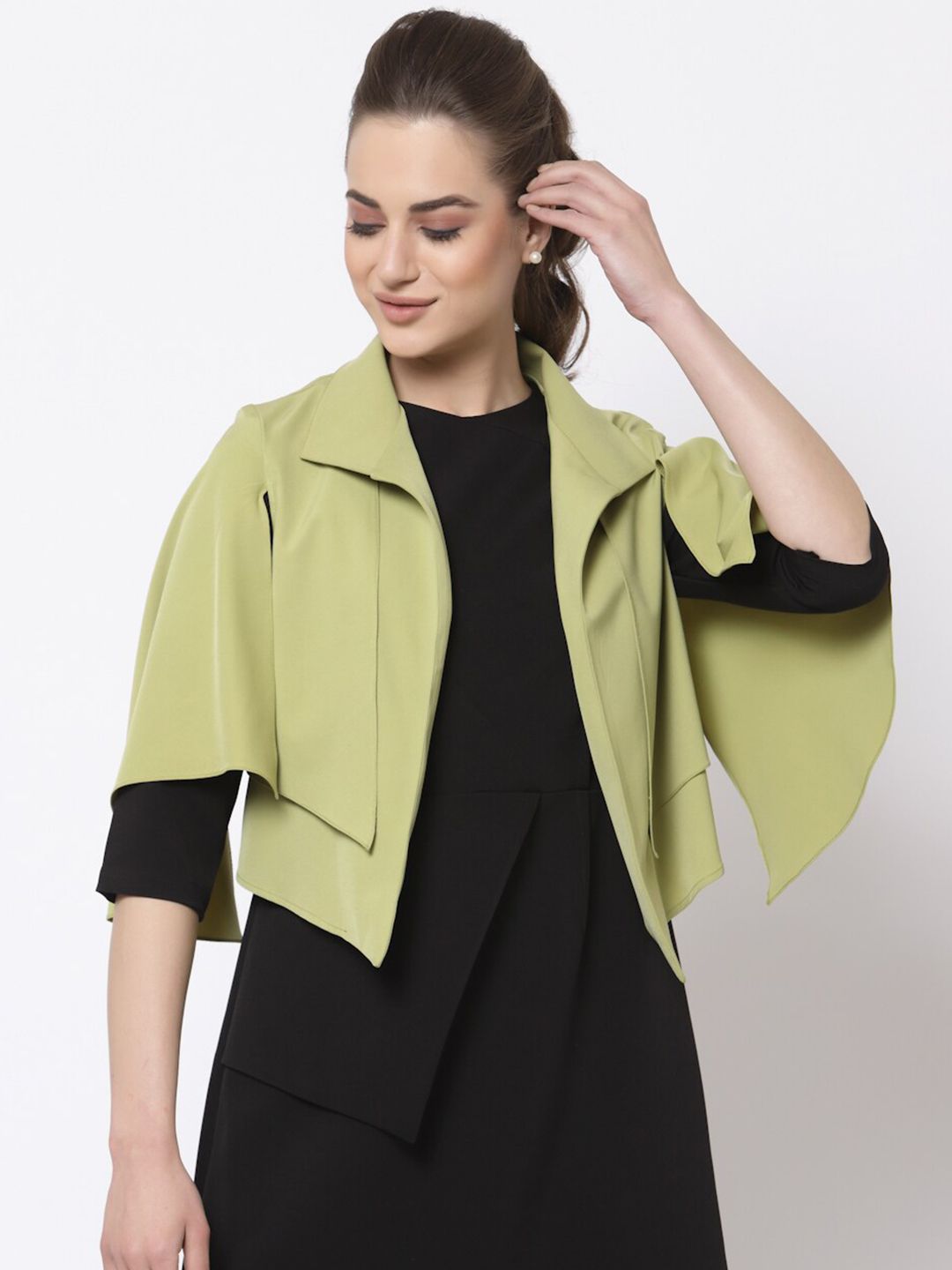 OFFICE & YOU Women Olive Green Shrug Price in India