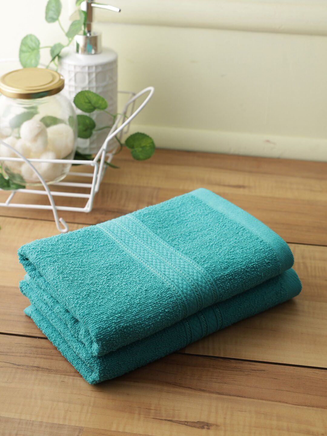 Softweave Unisex Blue Solid 400 GSM 100% Cotton Hand Towels Price in India