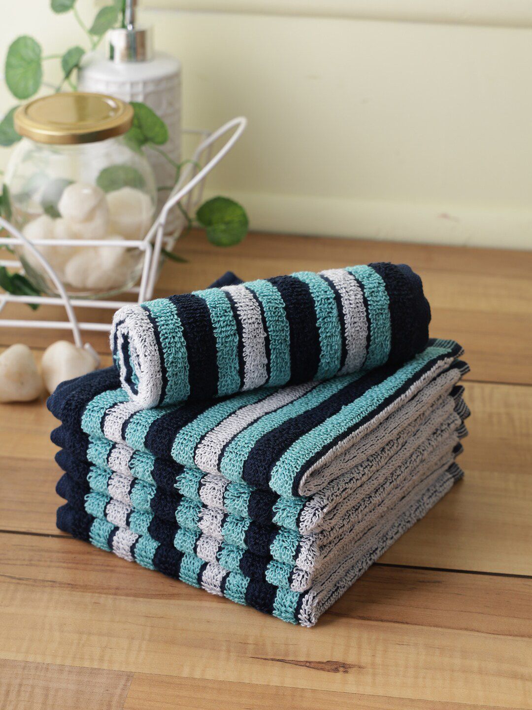 Softweave Blue Set of 6 450 GSM Face Towels Price in India