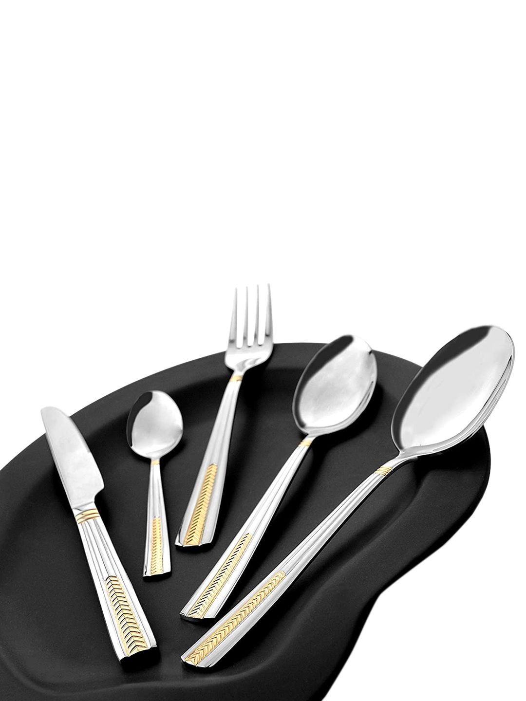 FNS Set Of 24 Silver-Toned Mixed Cutlery Set Price in India