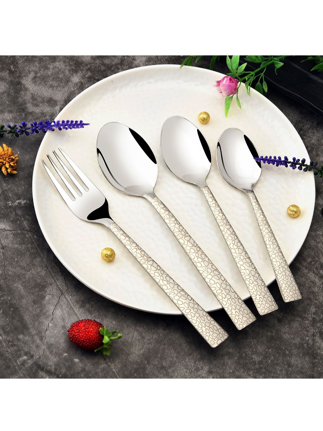 FNS Silver-Toned 24-Pieces Cutlery Set Price in India