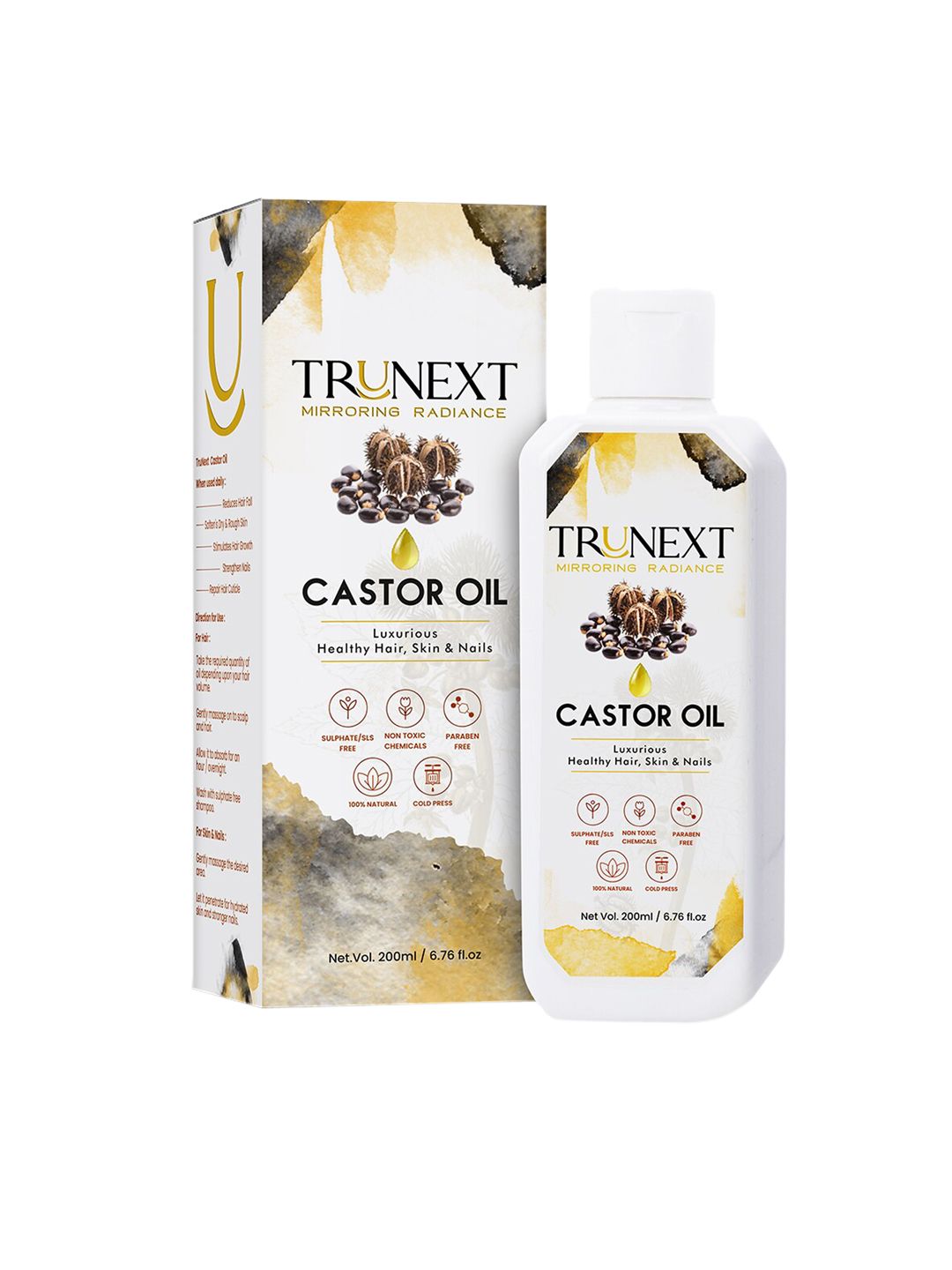 TRUNEXT Cold Pressed Pure Castor Hair Oil 200 ml Price in India