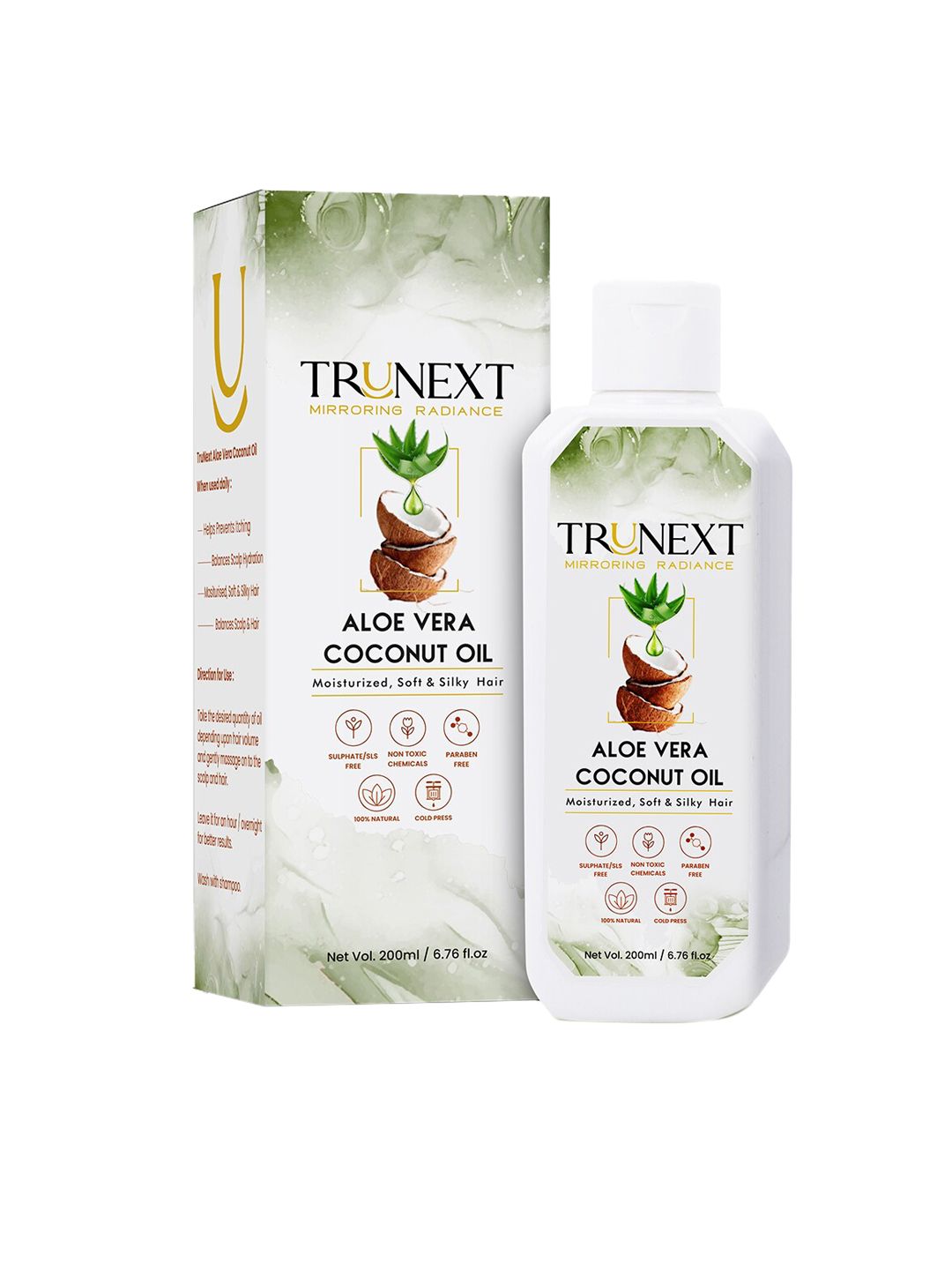 TRUNEXT Natural Aloe Vera Coconut Hair Oil with Natural Herb Extracts 200 ml Price in India