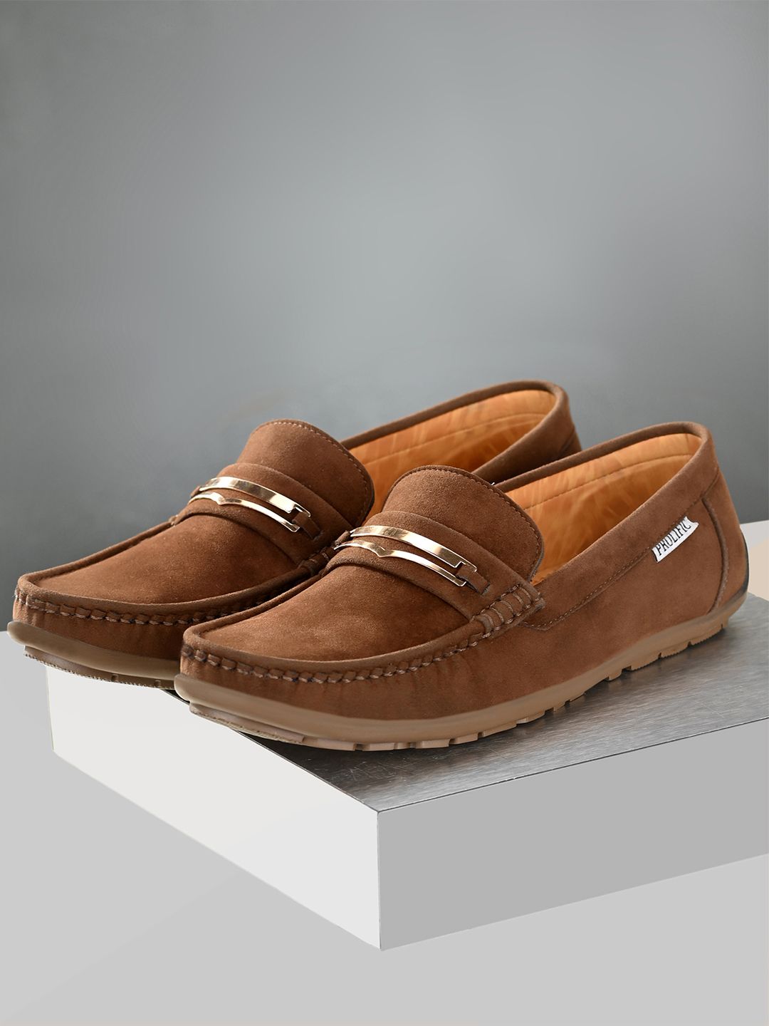 Prolific Men Brown Casual Horsebit Loafers