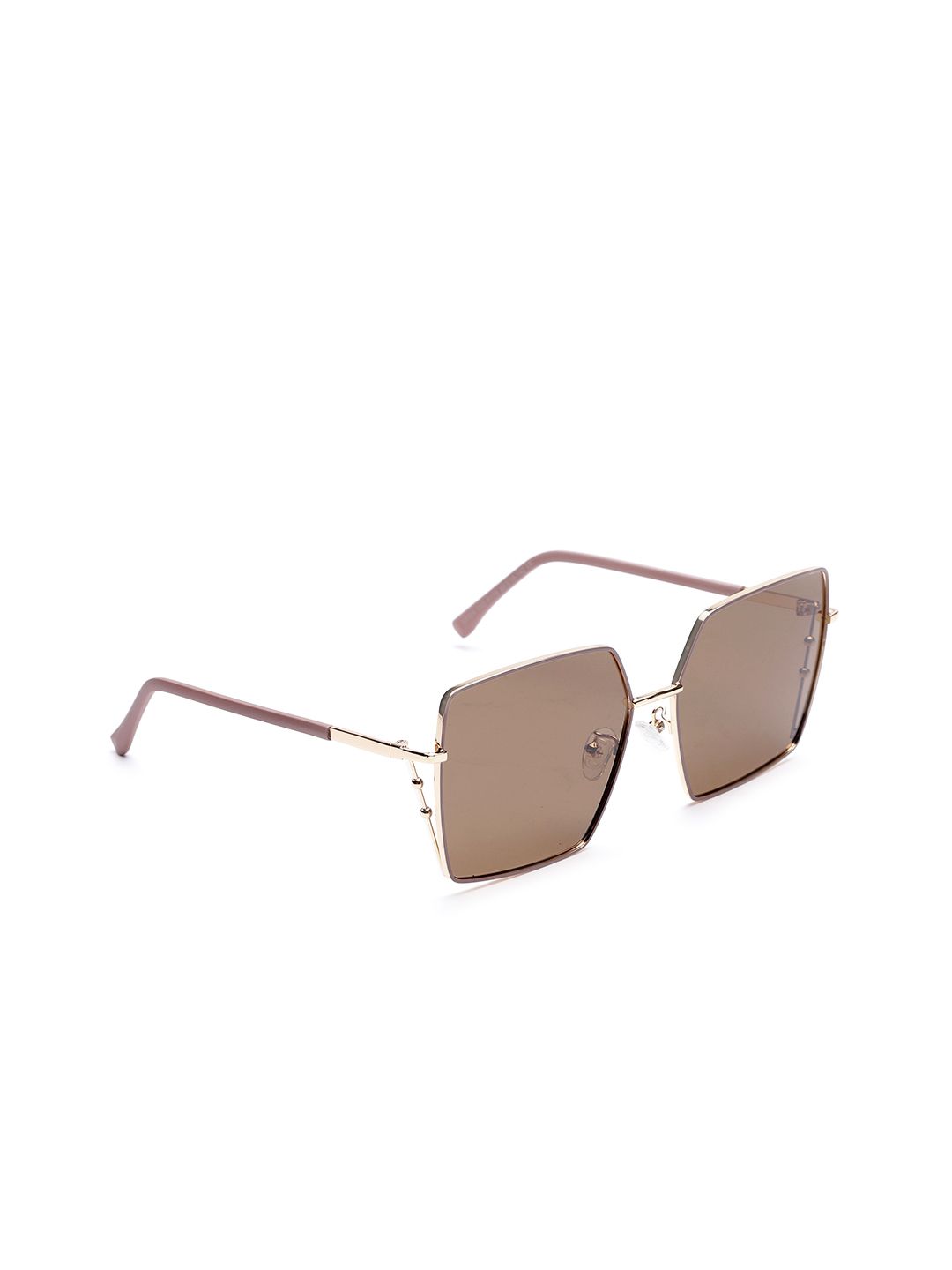 Carlton London Women Brown Lens & Gold-Toned Rectangle Sunglasses CLSW030 Price in India