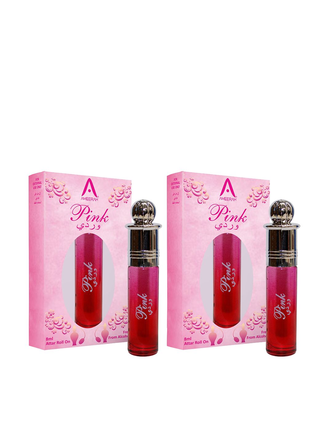 St. John Set of 2 Ameerah Pink Floral Attar Roll On - 8 ml Each Price in India