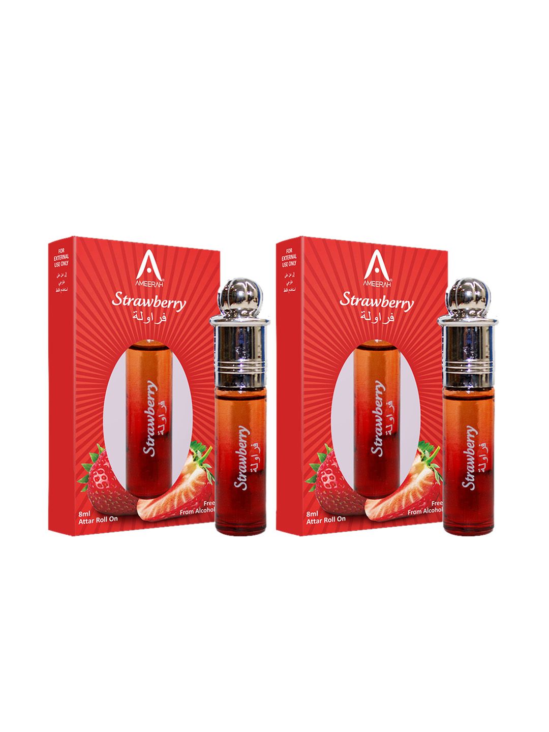 St. John Set of 2 Ameerah Strawberry Attar Roll On - 8 ml Each Price in India