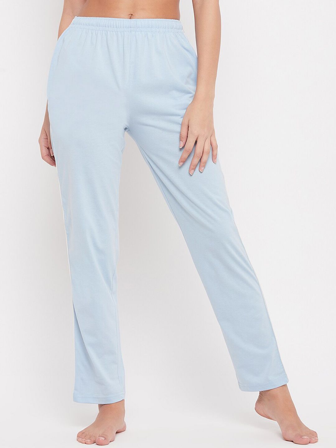 OKANE Women Blue Solid Lounge Pants Price in India